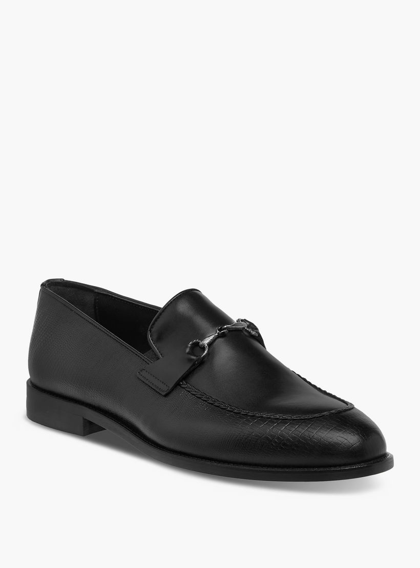 Duchini Men Buckle Accent Slip-On Leather Loafers-men-shoes-formalshoes-image-2