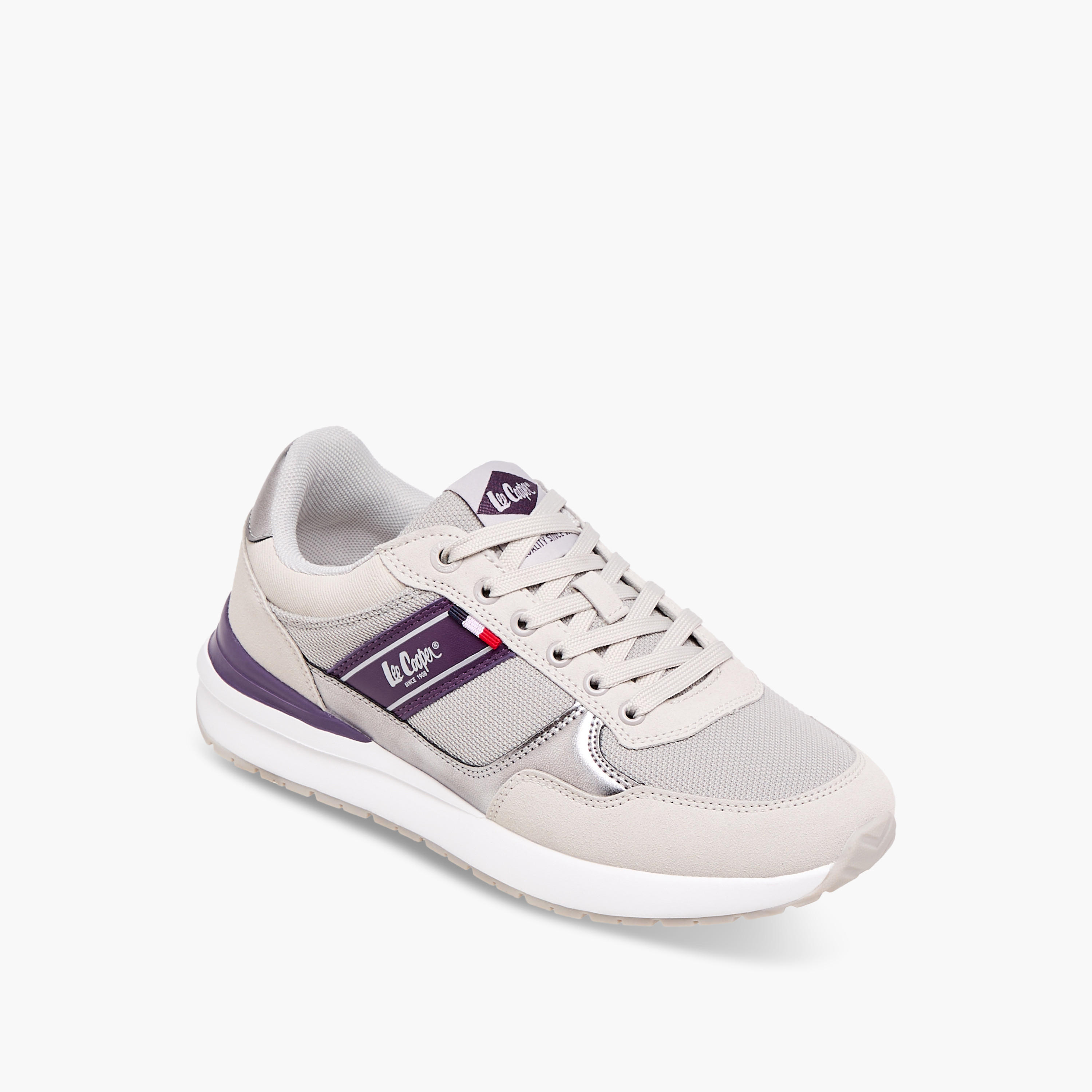 Lee Cooper Women's Logo Print Sneakers with Lace-Up Closure-women-shoes-sneakers-image-3