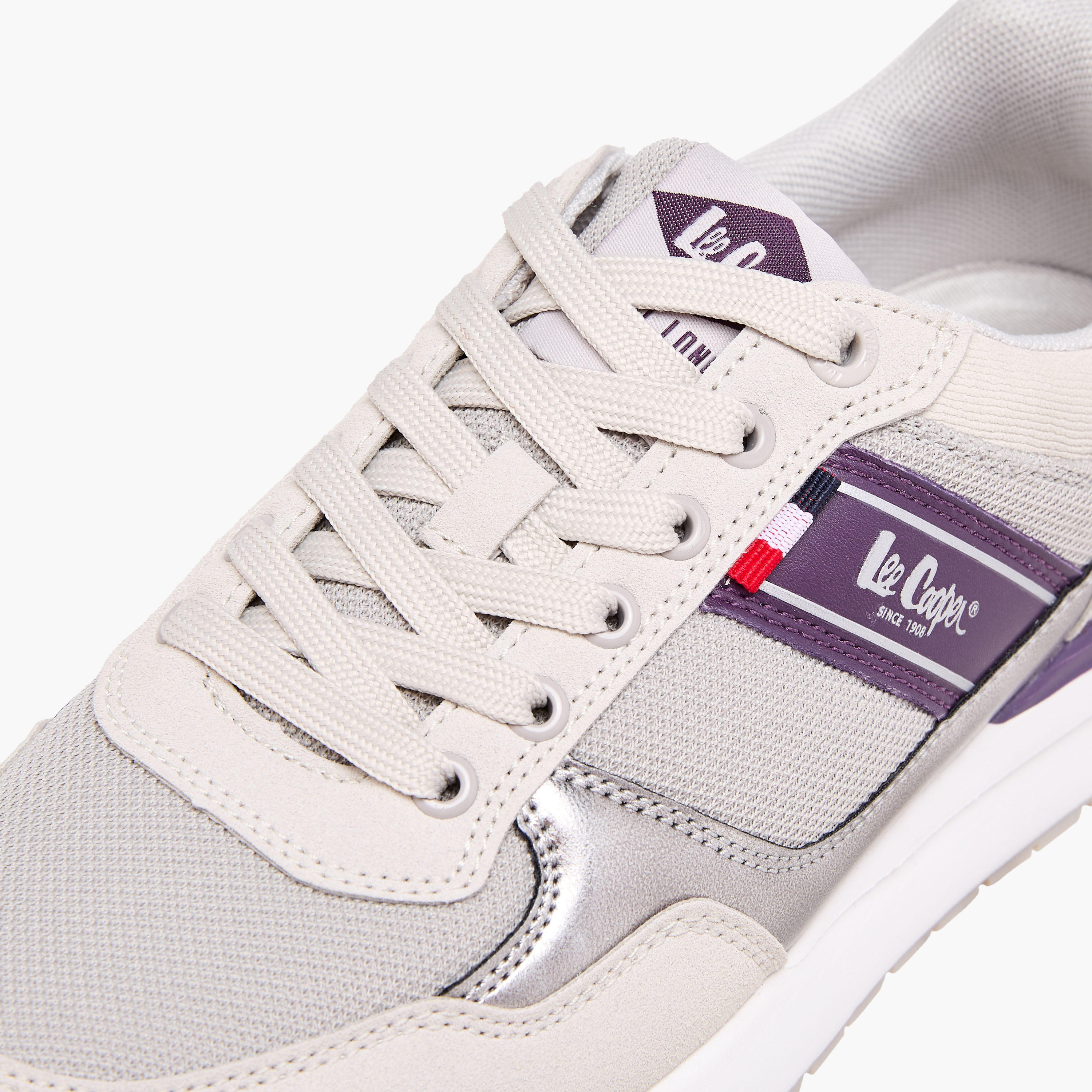 Lee Cooper Women's Logo Print Sneakers with Lace-Up Closure-women-shoes-sneakers-image-5