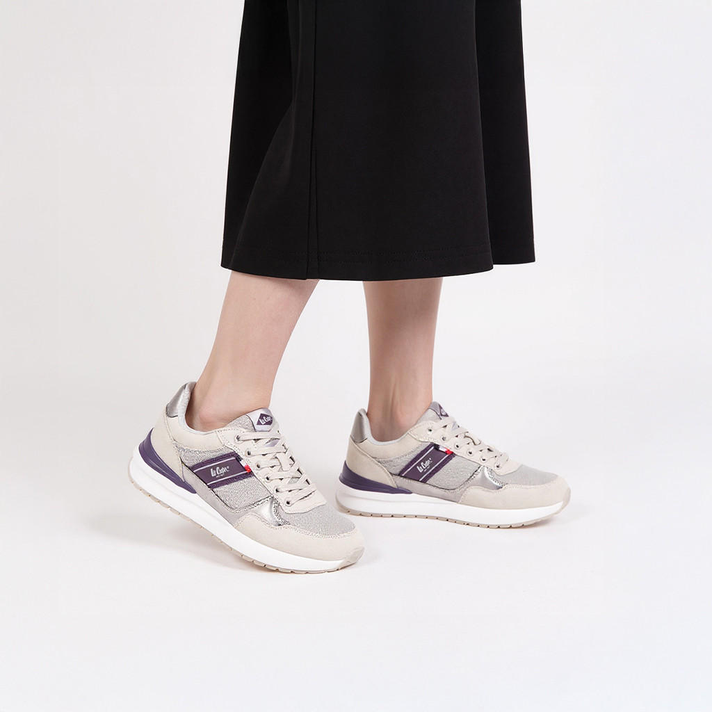 Lee Cooper Women's Logo Print Sneakers with Lace-Up Closure-women-shoes-sneakers-image-2