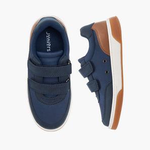 Juniors Colourblock Sneakers with Hook and Loop Closure-boys-shoes-sneakers-image-1