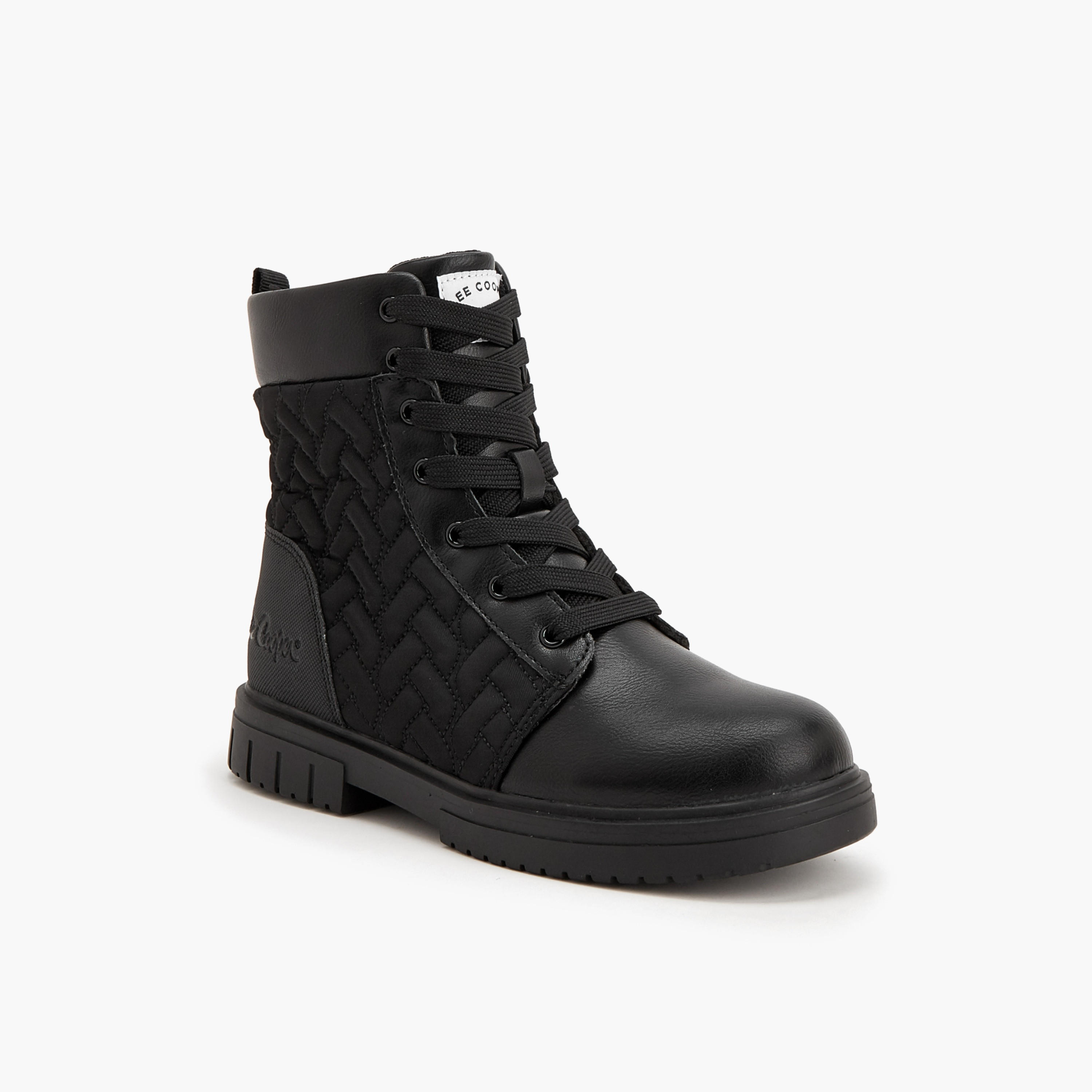 بوت بطول الكاحل ورباط إغلاق للبنات من لي كوبر-girls-shoes-boots-image-2