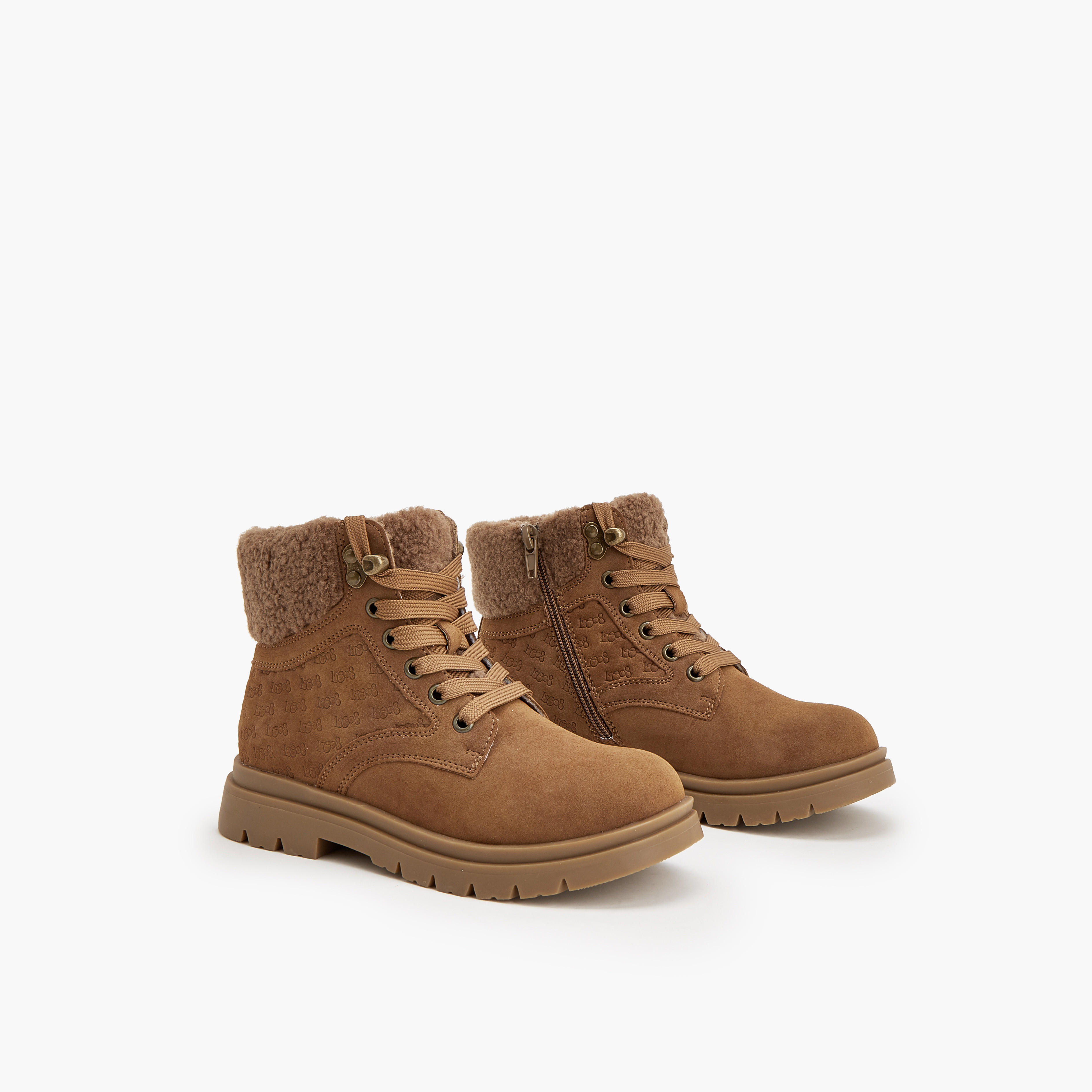 بوت بطول الكاحل ورباط إغلاق للبنات من لي كوبر-girls-shoes-boots-image-1