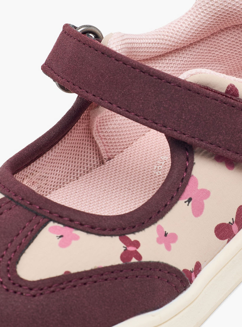 حذاء ماري جين بشريط إغلاق لاصق وطبعات فراشة للبنات من بيرفيت-girls-shoes-ballerinas-image-4