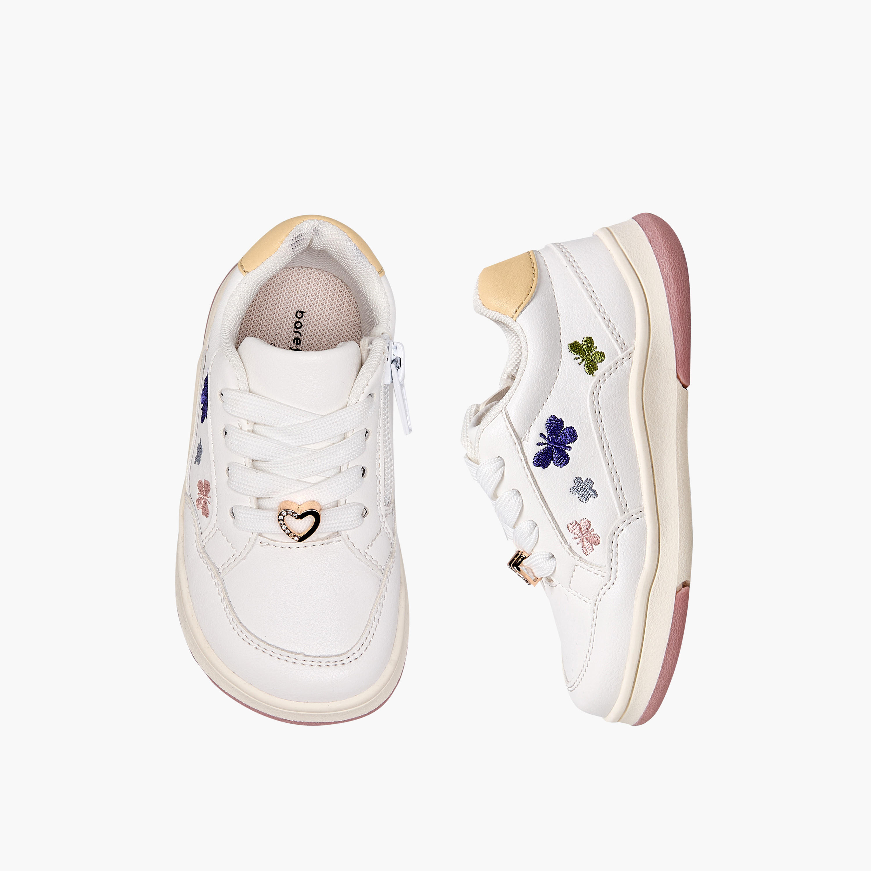 Barefeet Girls Embroidered Ankle Sneakers-girls-shoes-sneakers-image-1