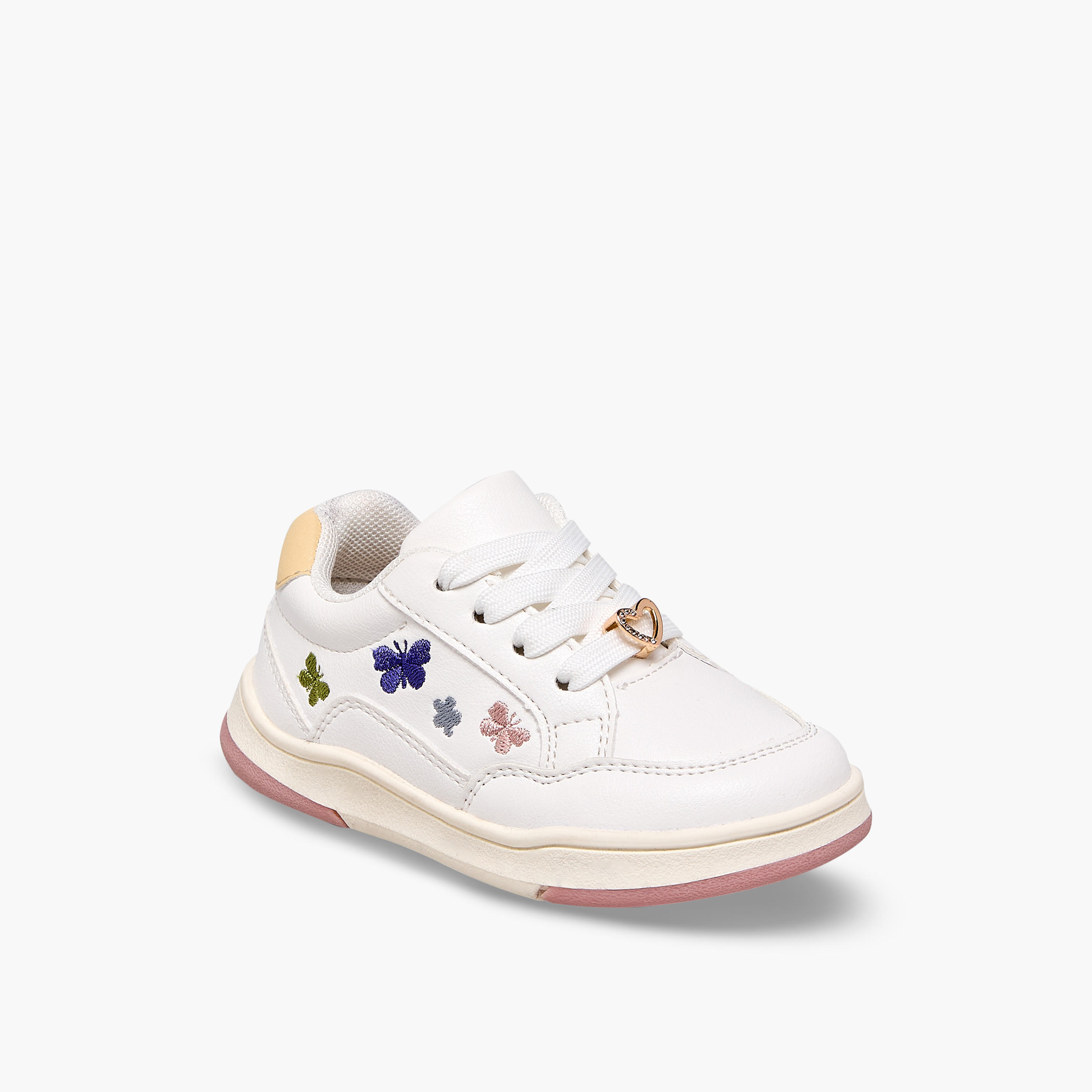 Barefeet Girls Embroidered Ankle Sneakers-girls-shoes-sneakers-image-2