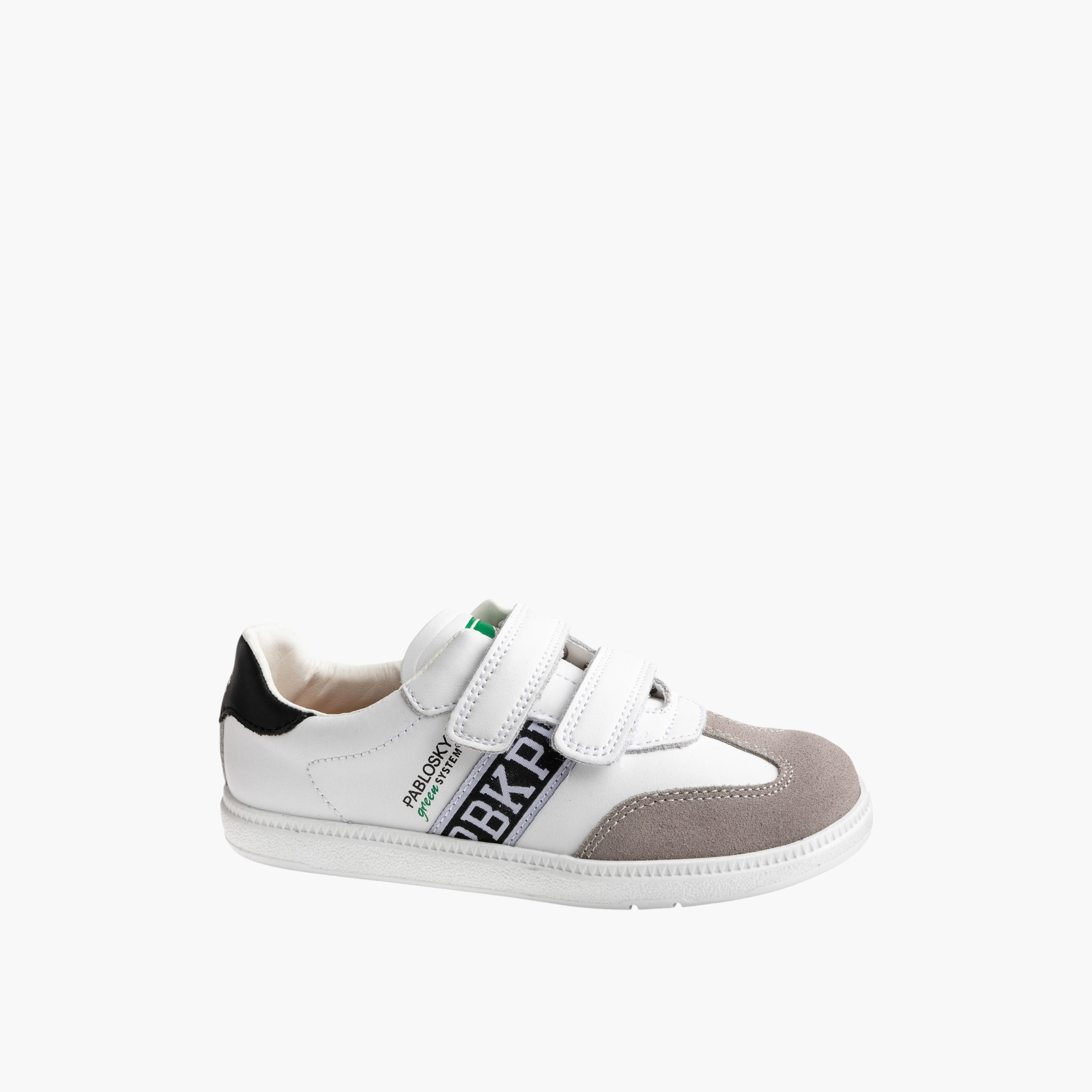 Pablosky Kids' Textured Sneakers with Hook and Loop Closure-boys-shoes-schoolshoes-image-1