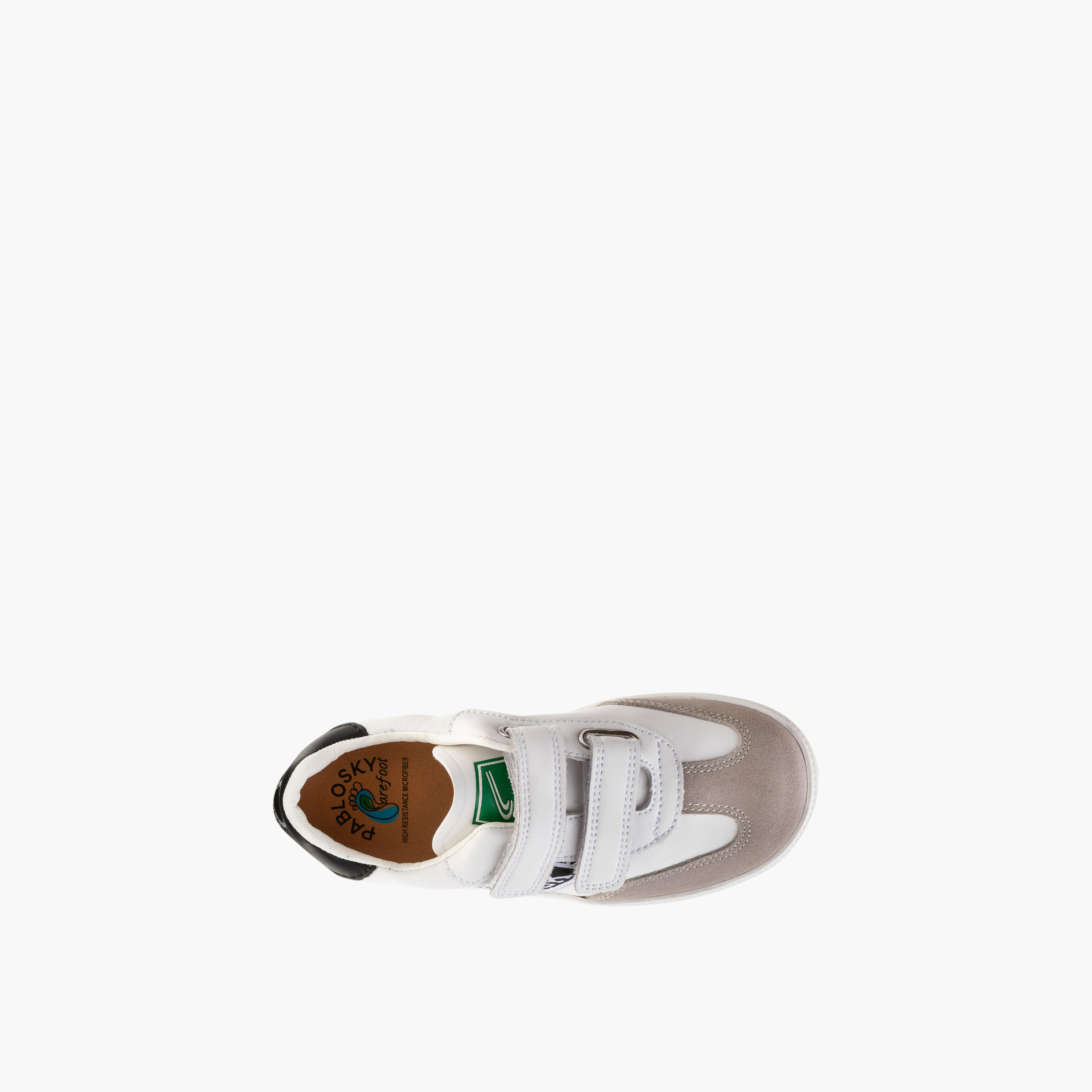 Pablosky Kids' Textured Sneakers with Hook and Loop Closure-boys-shoes-schoolshoes-image-4