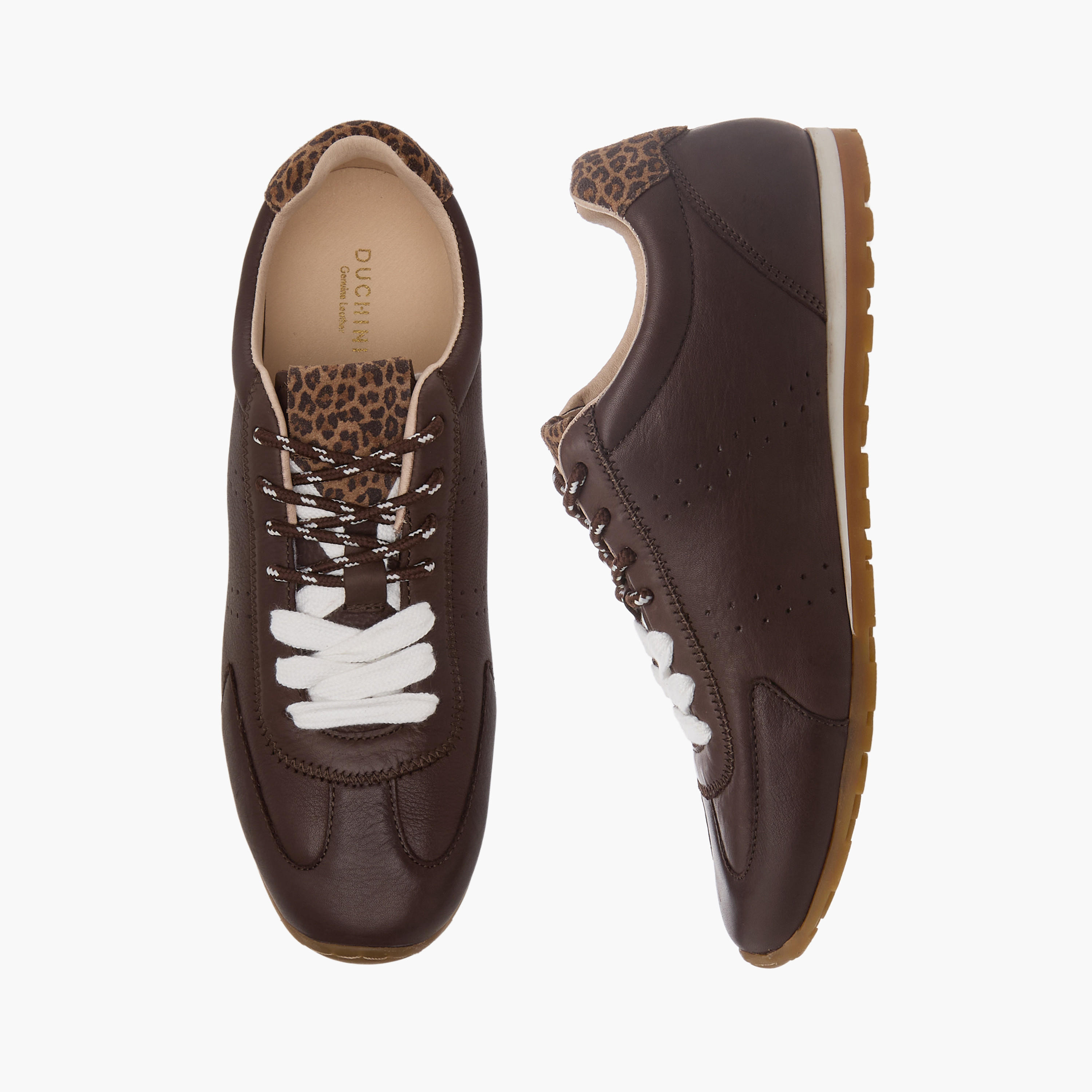 Duchini Women Lace-Up Leather Ankle Sneakers-women-shoes-sneakers-image-1