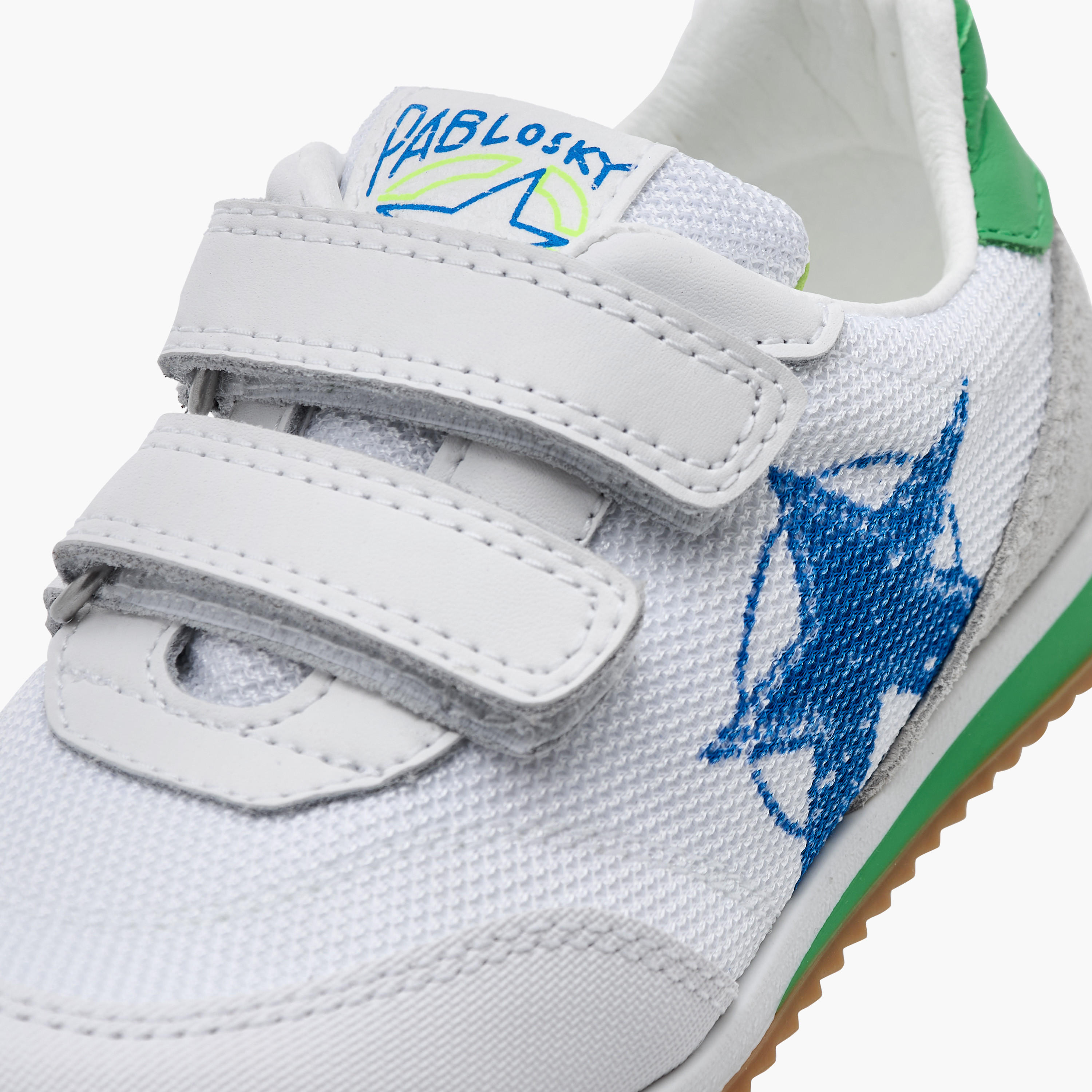 Pablosky Kids' Star Print Sneakers with Hook and Loop Closure-boys-shoes-schoolshoes-image-4