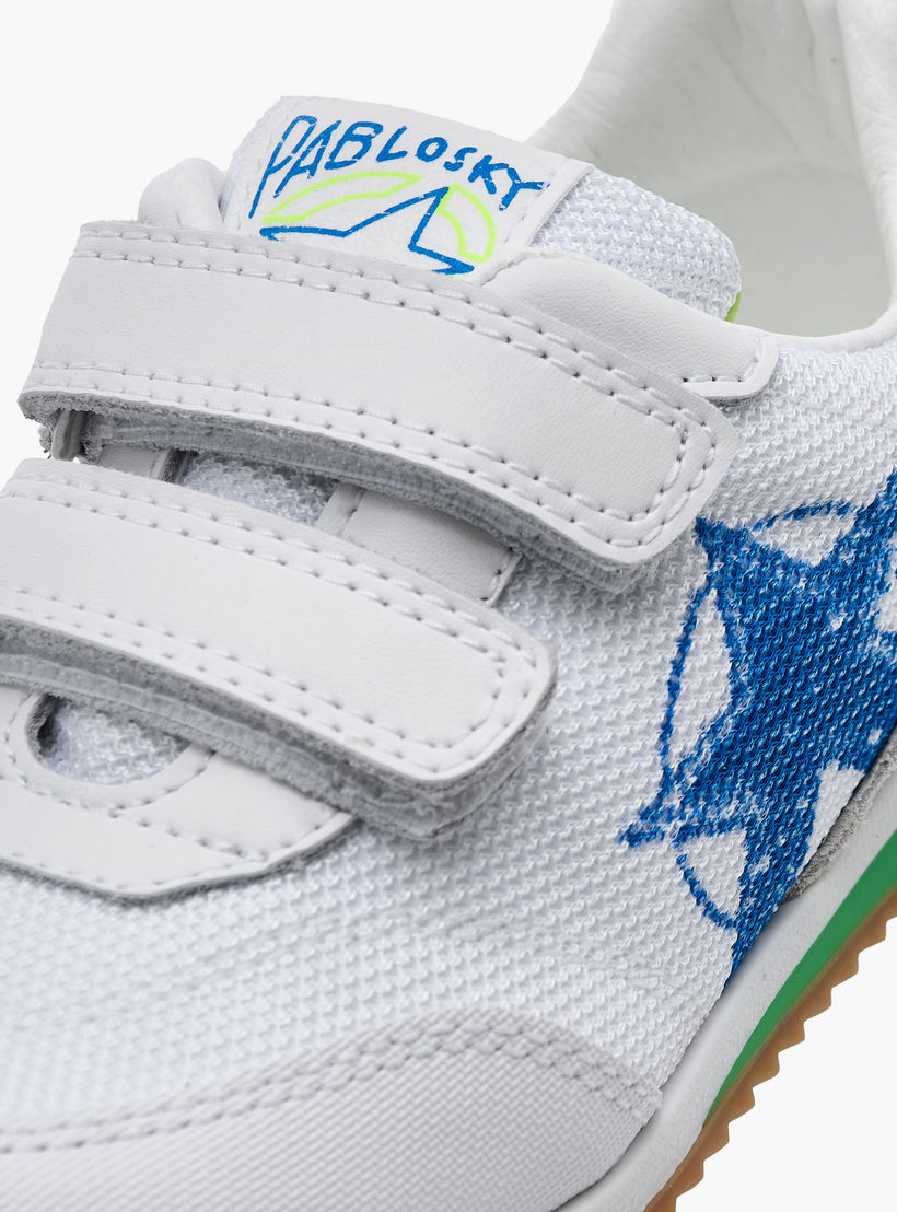 Pablosky Kids' Star Print Sneakers with Hook and Loop Closure-boys-shoes-schoolshoes-image-4