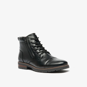 LBL By Shoexpress Textured Chukka Boots with Zip Closure-men-winterwear-boots-image-1