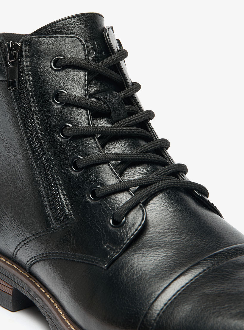 LBL By Shoexpress Textured Chukka Boots with Zip Closure-men-shoes-boots-image-5