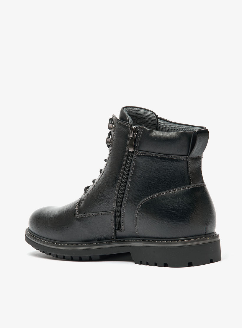 LBL By Shoexpress Textured Chukka Boots with Zip Closure-men-shoes-boots-image-2