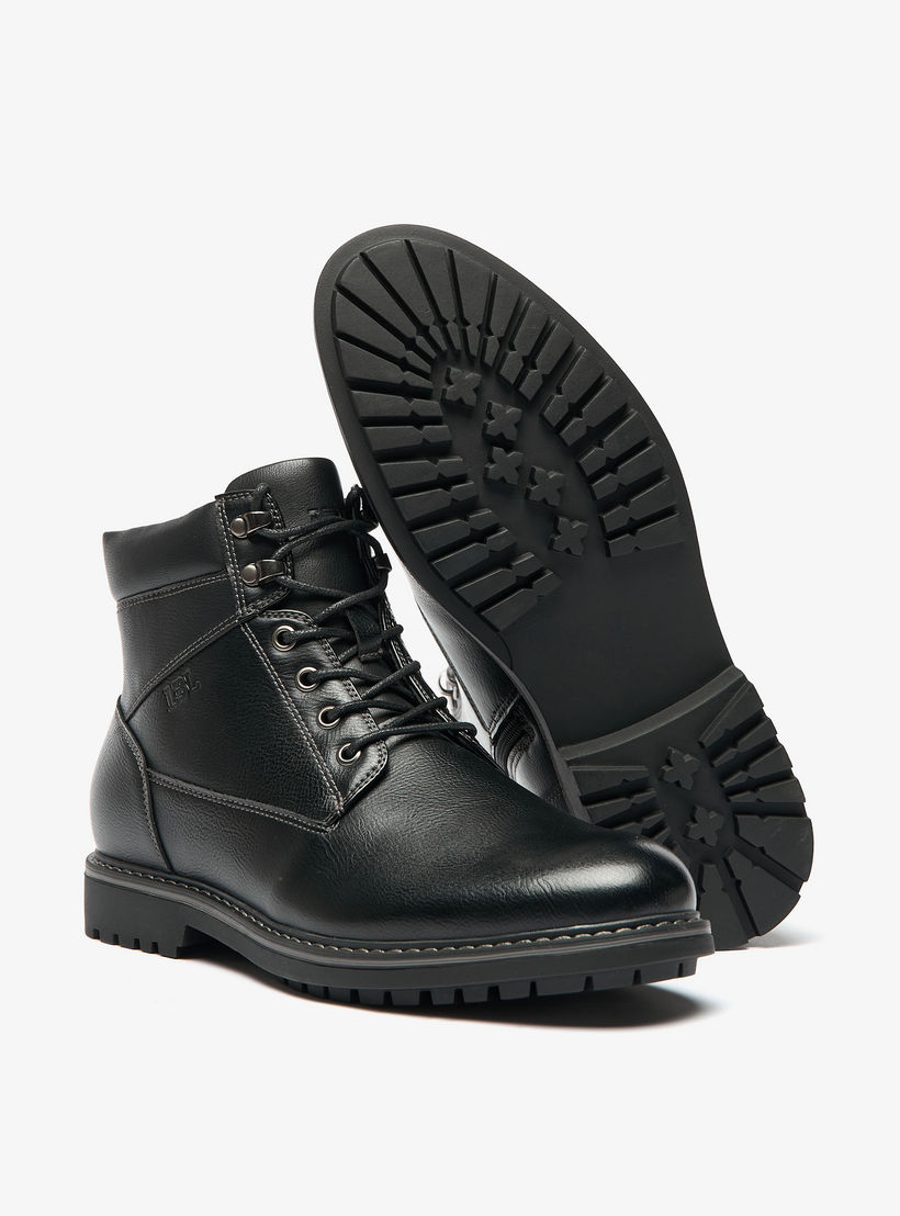 LBL By Shoexpress Textured Chukka Boots with Zip Closure-men-shoes-boots-image-4
