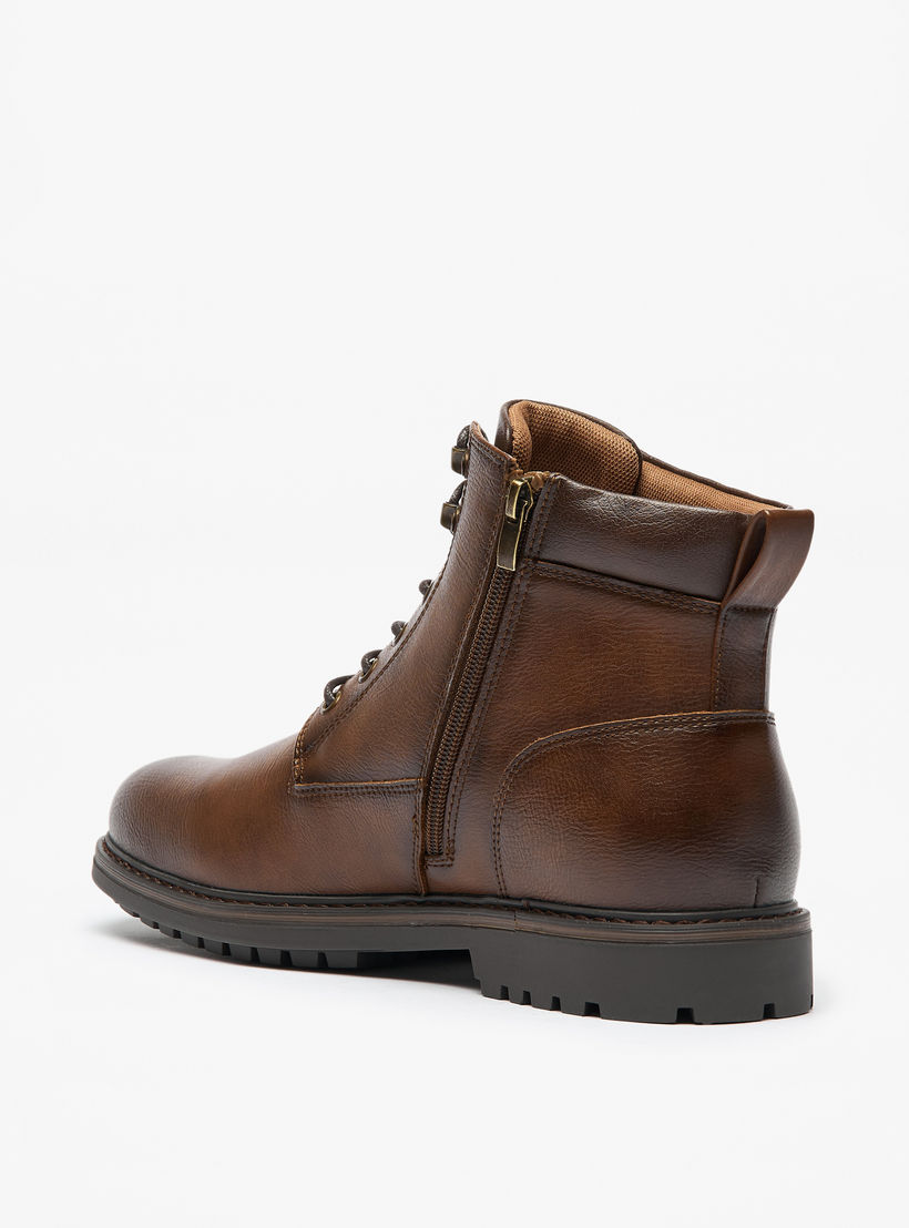 LBL By Shoexpress Textured Chukka Boots with Zip Closure-men-shoes-boots-image-2