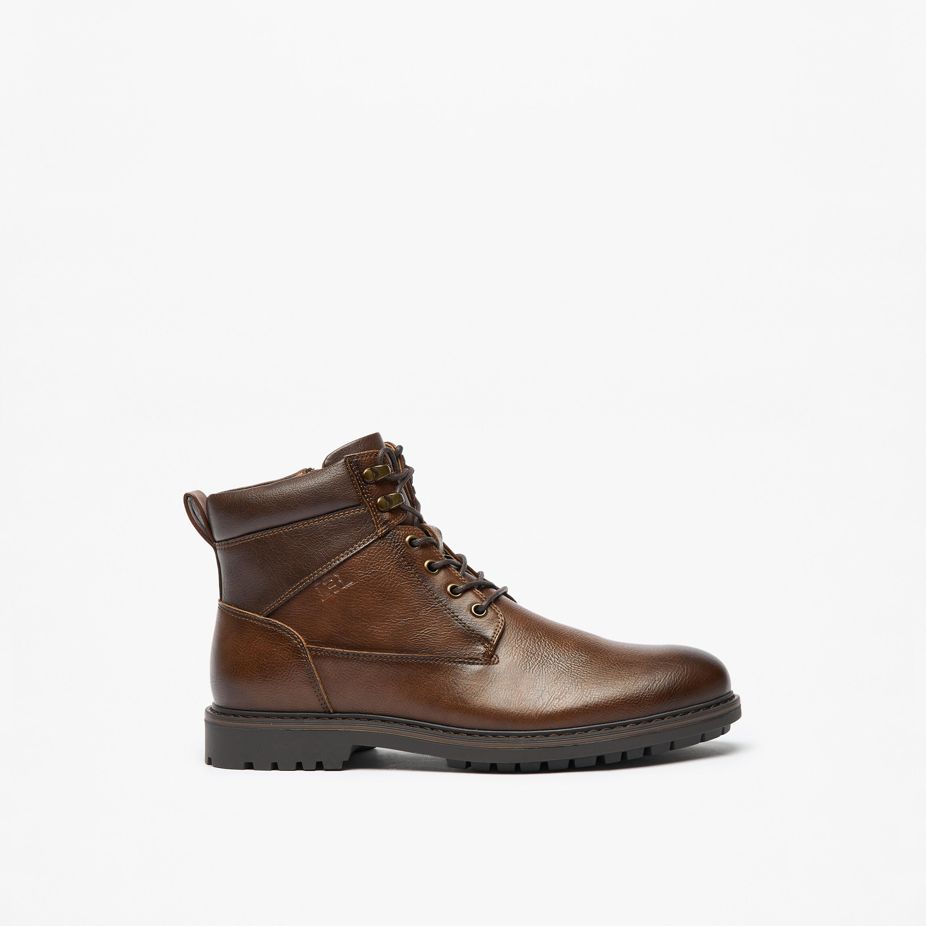LBL By Shoexpress Textured Chukka Boots with Zip Closure-men-shoes-boots-image-3