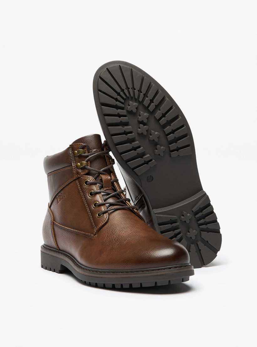 LBL By Shoexpress Textured Chukka Boots with Zip Closure-men-shoes-boots-image-4