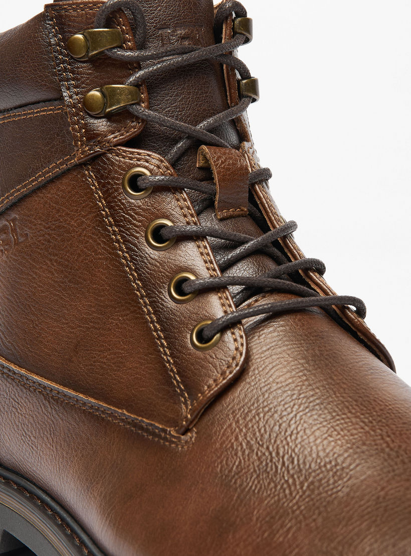 LBL By Shoexpress Textured Chukka Boots with Zip Closure-men-shoes-boots-image-5
