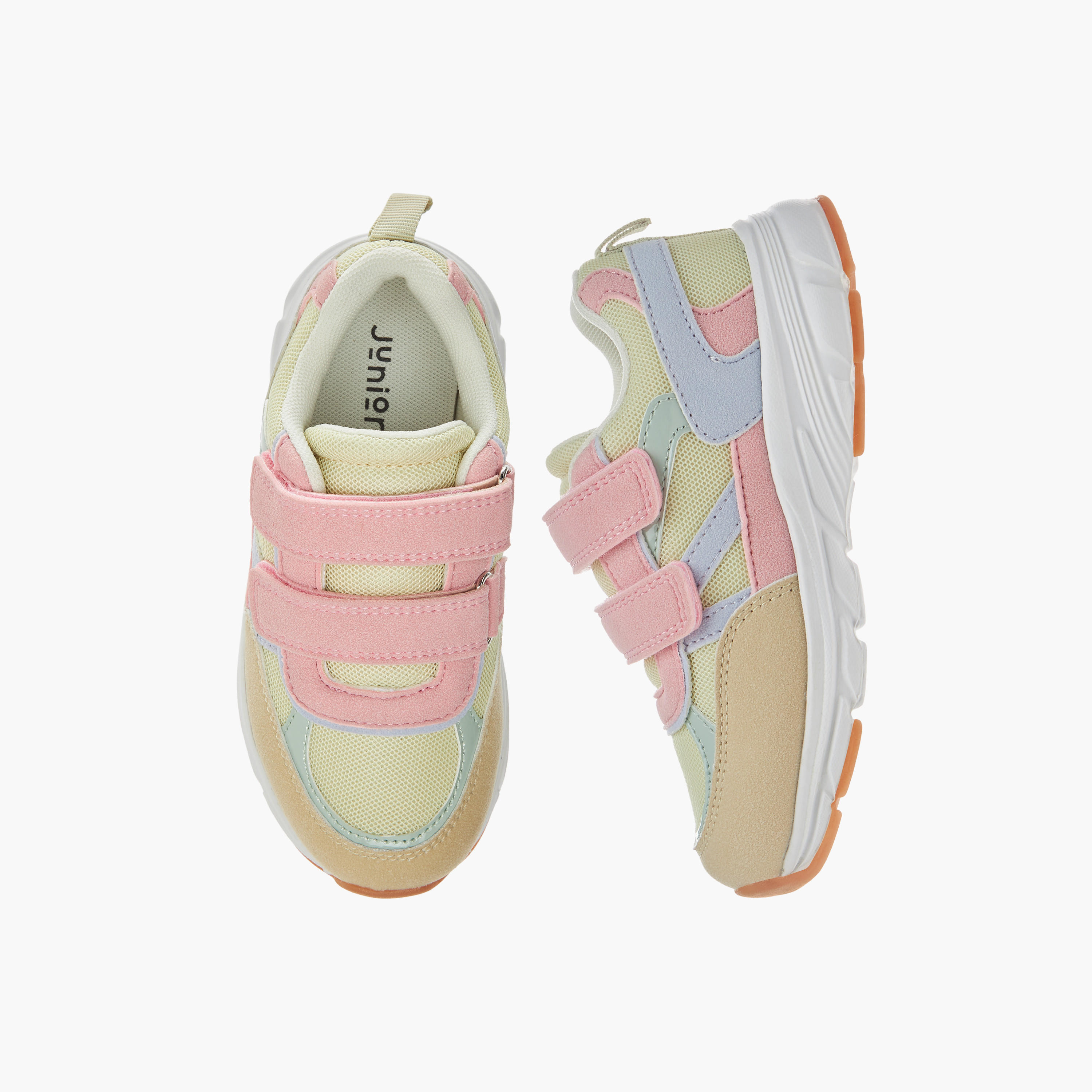 حذاء سنيكرز بقوالب ملونة وشريط إغلاق لاصق من جونيورز-girls-shoes-sneakers-image-1