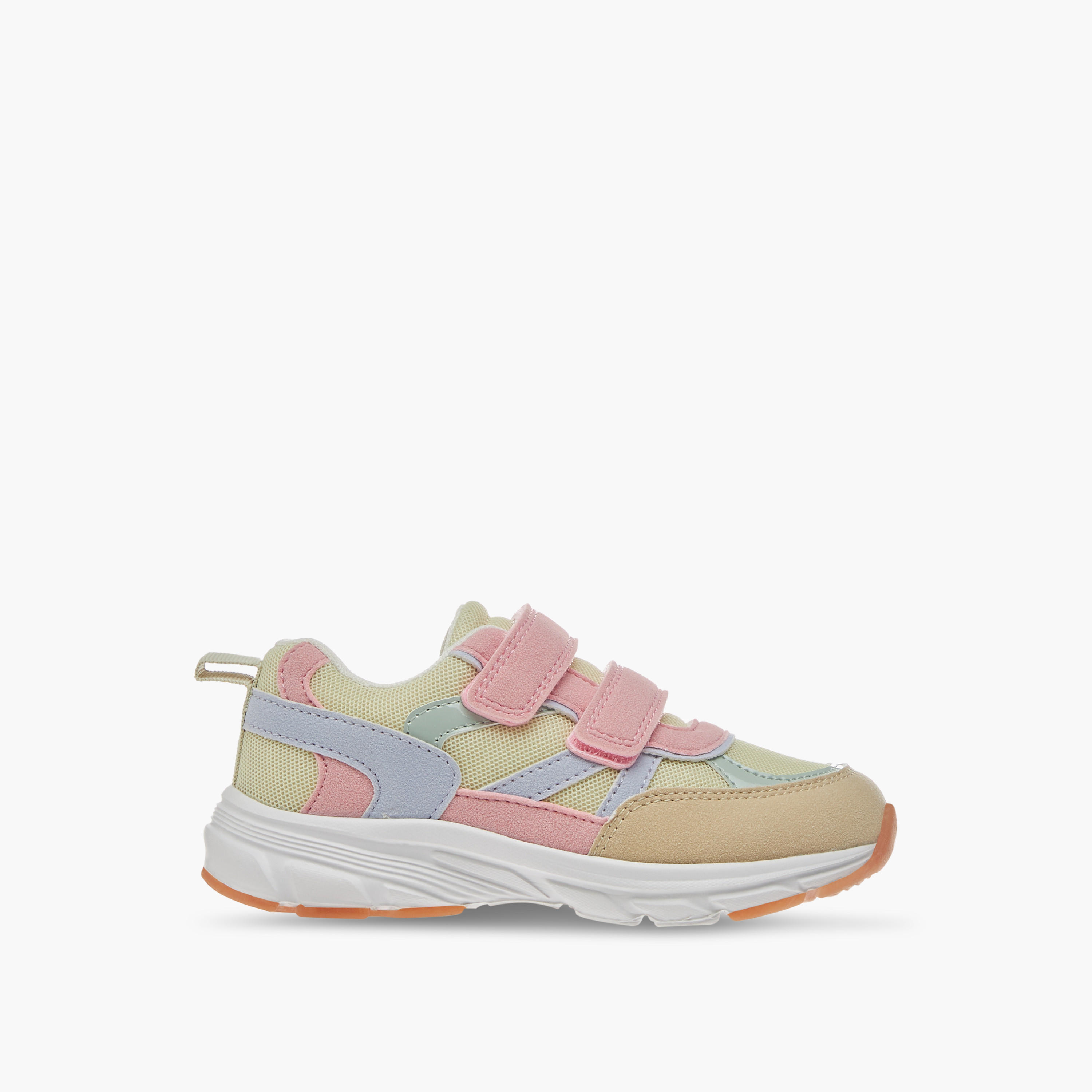 حذاء سنيكرز بقوالب ملونة وشريط إغلاق لاصق من جونيورز-girls-shoes-sneakers-image-3