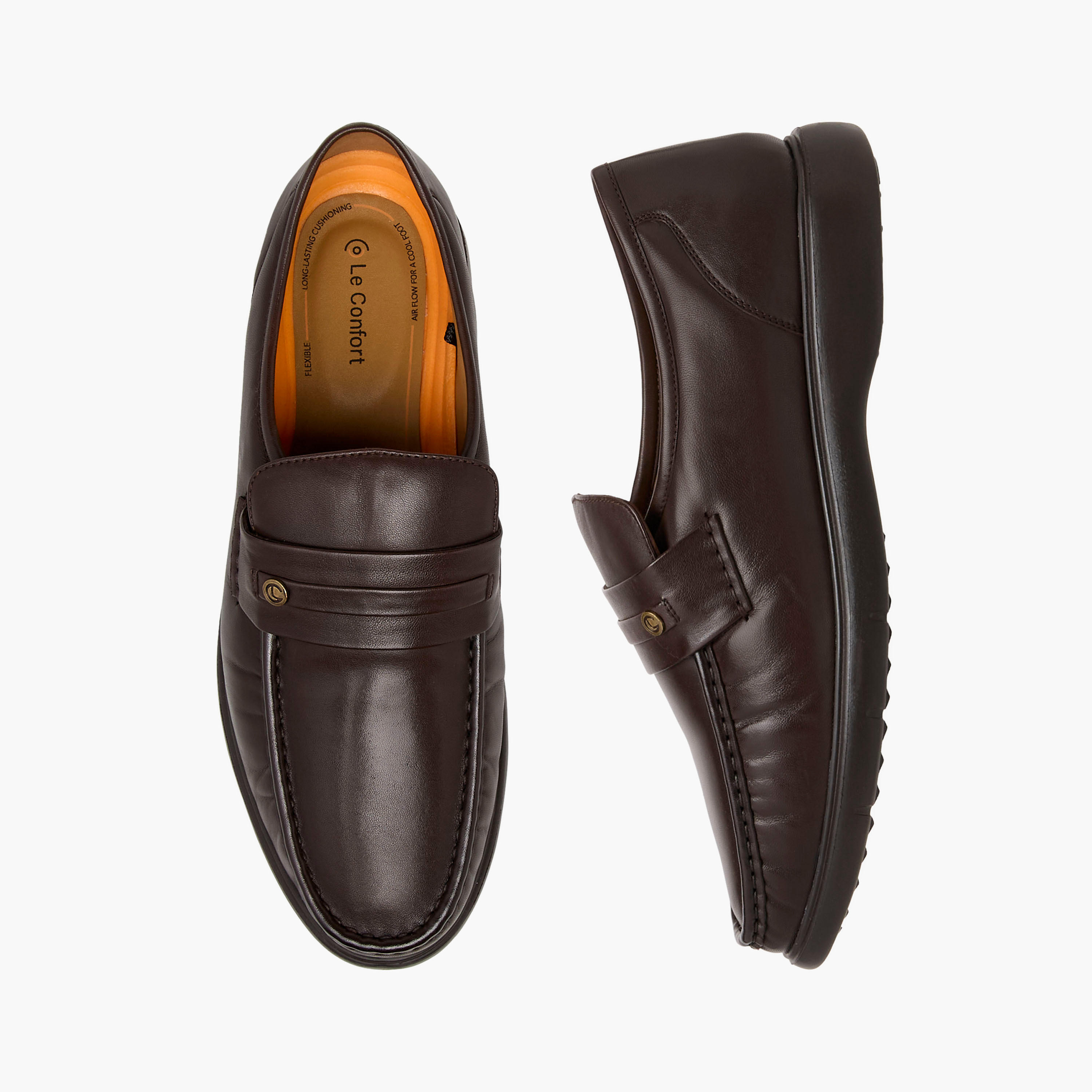 Le Confort Leather Solid Slip-On Moccasins-men-shoes-formalshoes-image-1