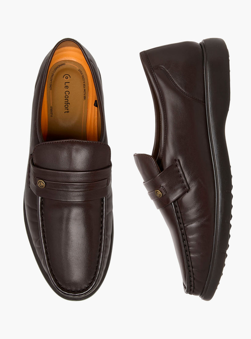 Le Confort Leather Solid Slip-On Moccasins-men-shoes-formalshoes-image-1