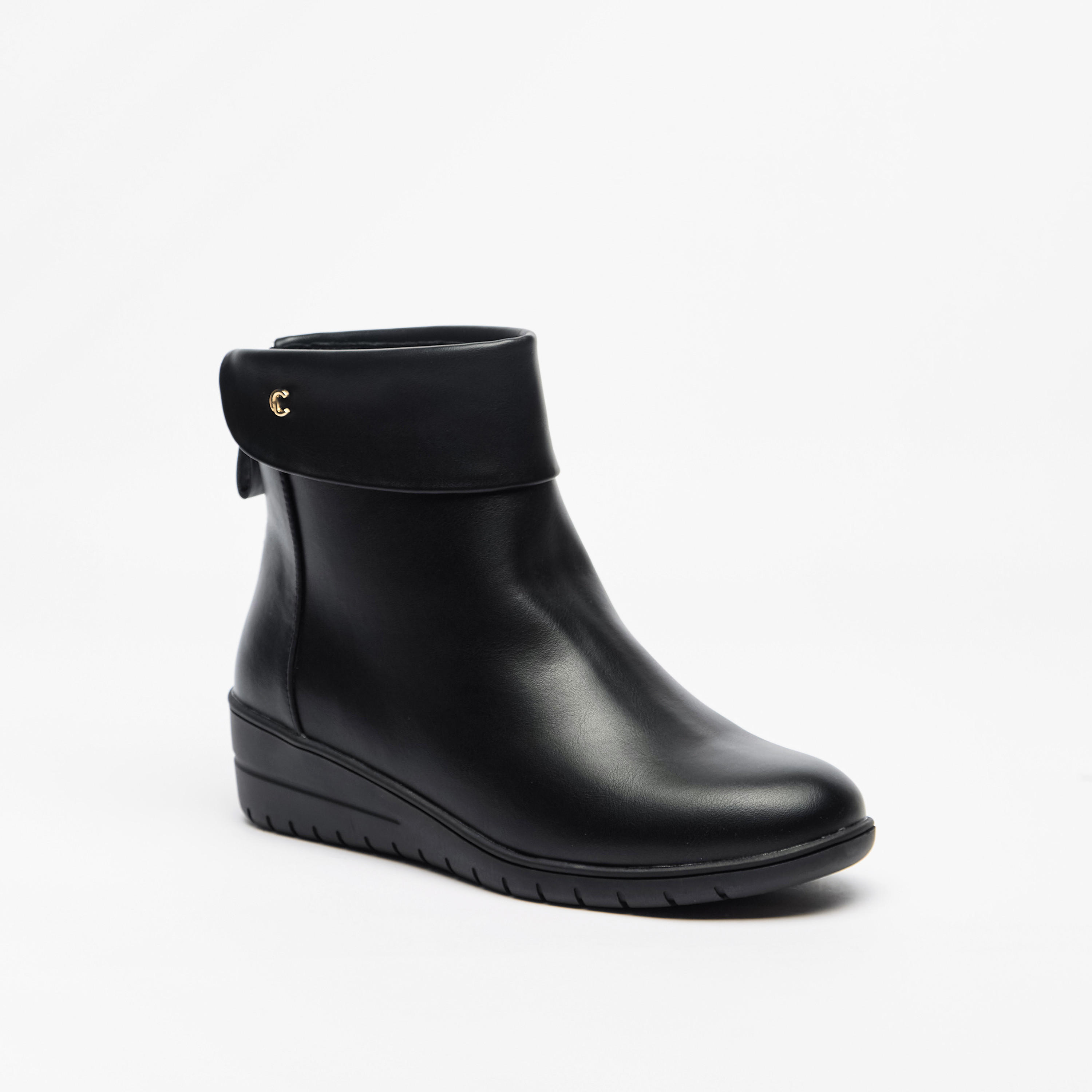 Le Confort Solid Ankle Boots with Zip Closure-women-shoes-boots-image-2