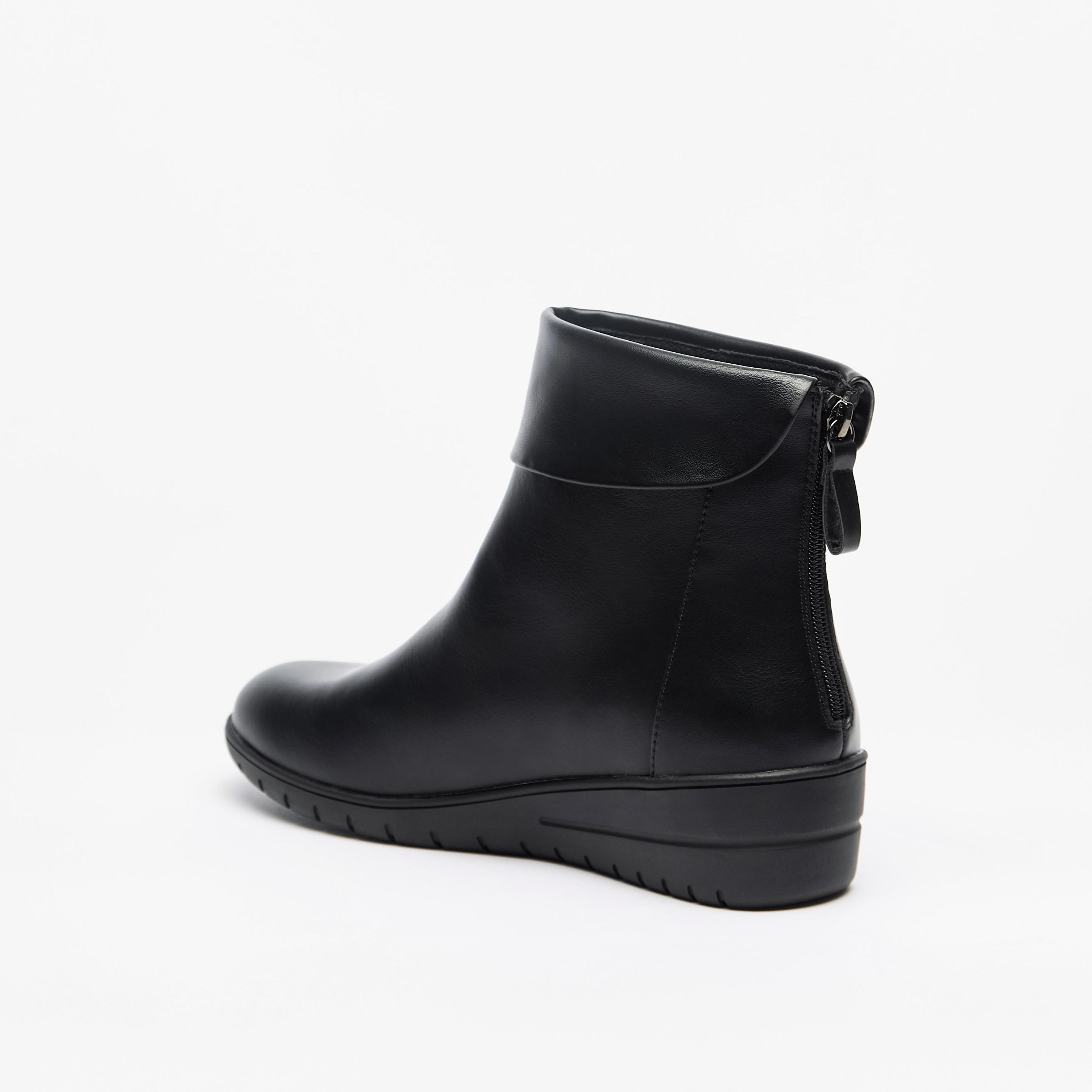 Le Confort Solid Ankle Boots with Zip Closure-women-shoes-boots-image-1