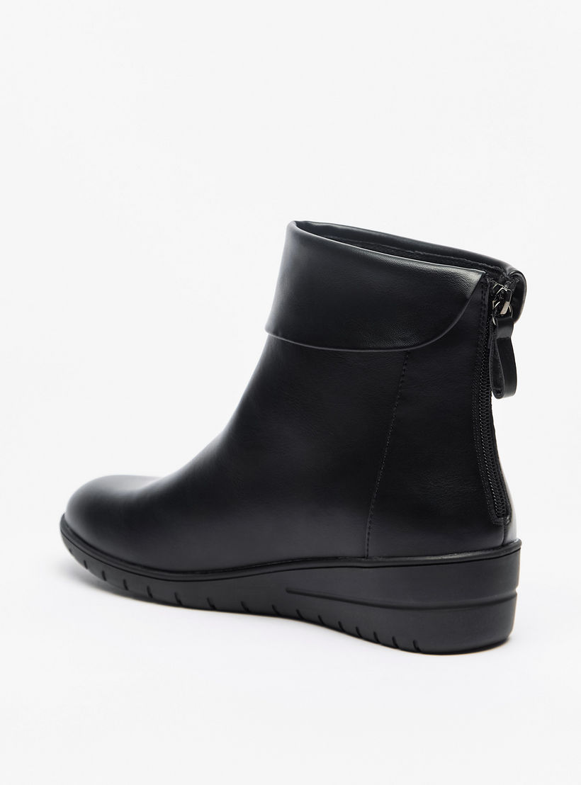 Le Confort Solid Ankle Boots with Zip Closure-women-shoes-boots-image-1