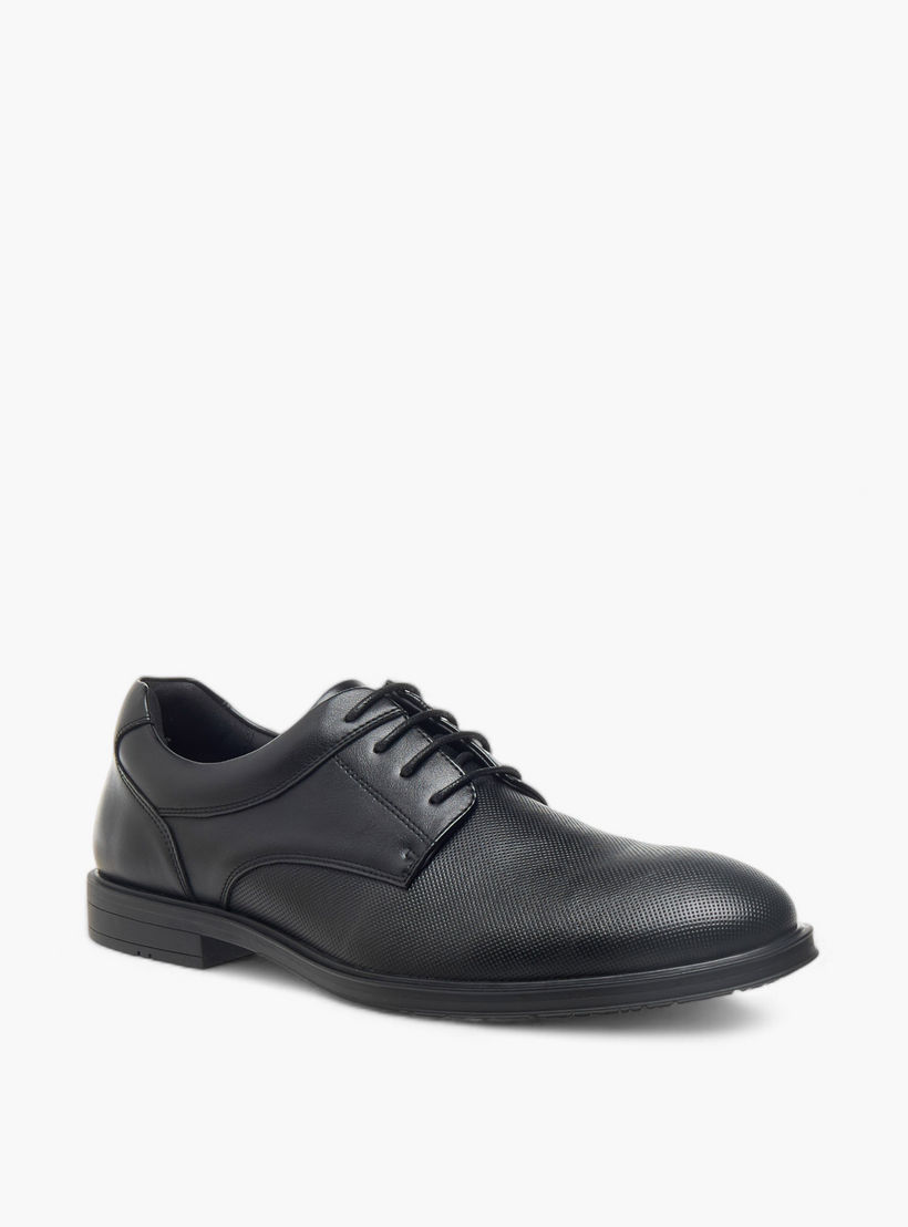 LBL by Shoexpress Textured Derby Shoes with Lace-Up Closure-men-shoes-formalshoes-image-2