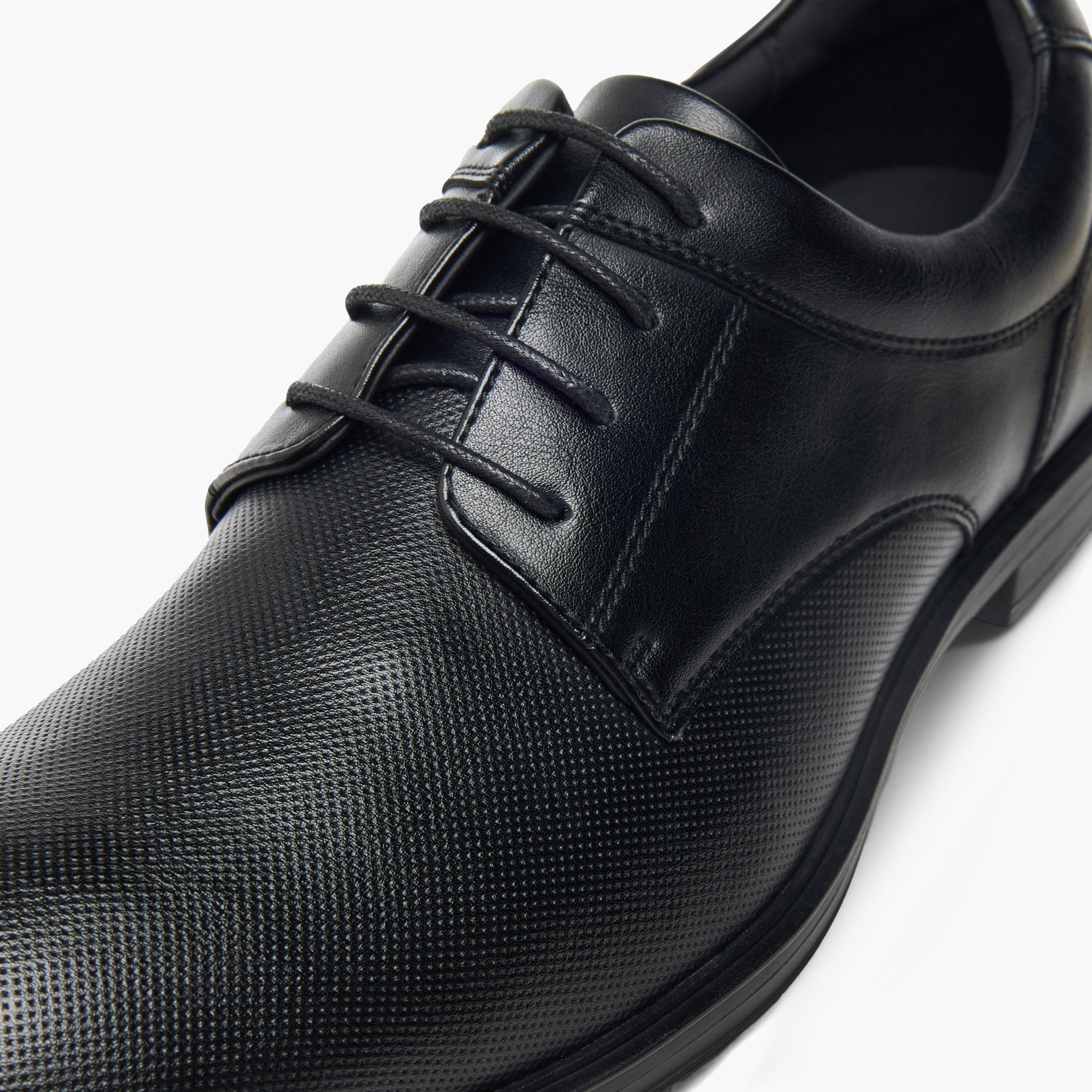 LBL by Shoexpress Textured Derby Shoes with Lace-Up Closure-men-shoes-formalshoes-image-4