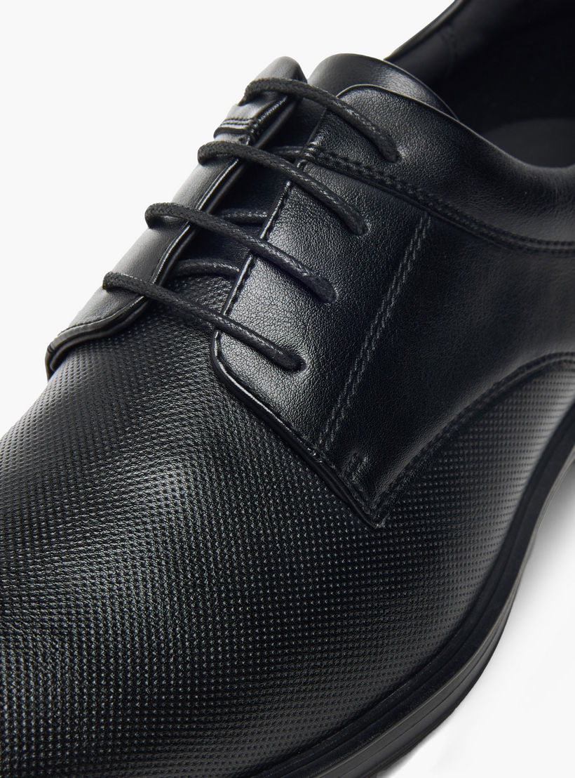 LBL by Shoexpress Textured Derby Shoes with Lace-Up Closure-men-shoes-formalshoes-image-4