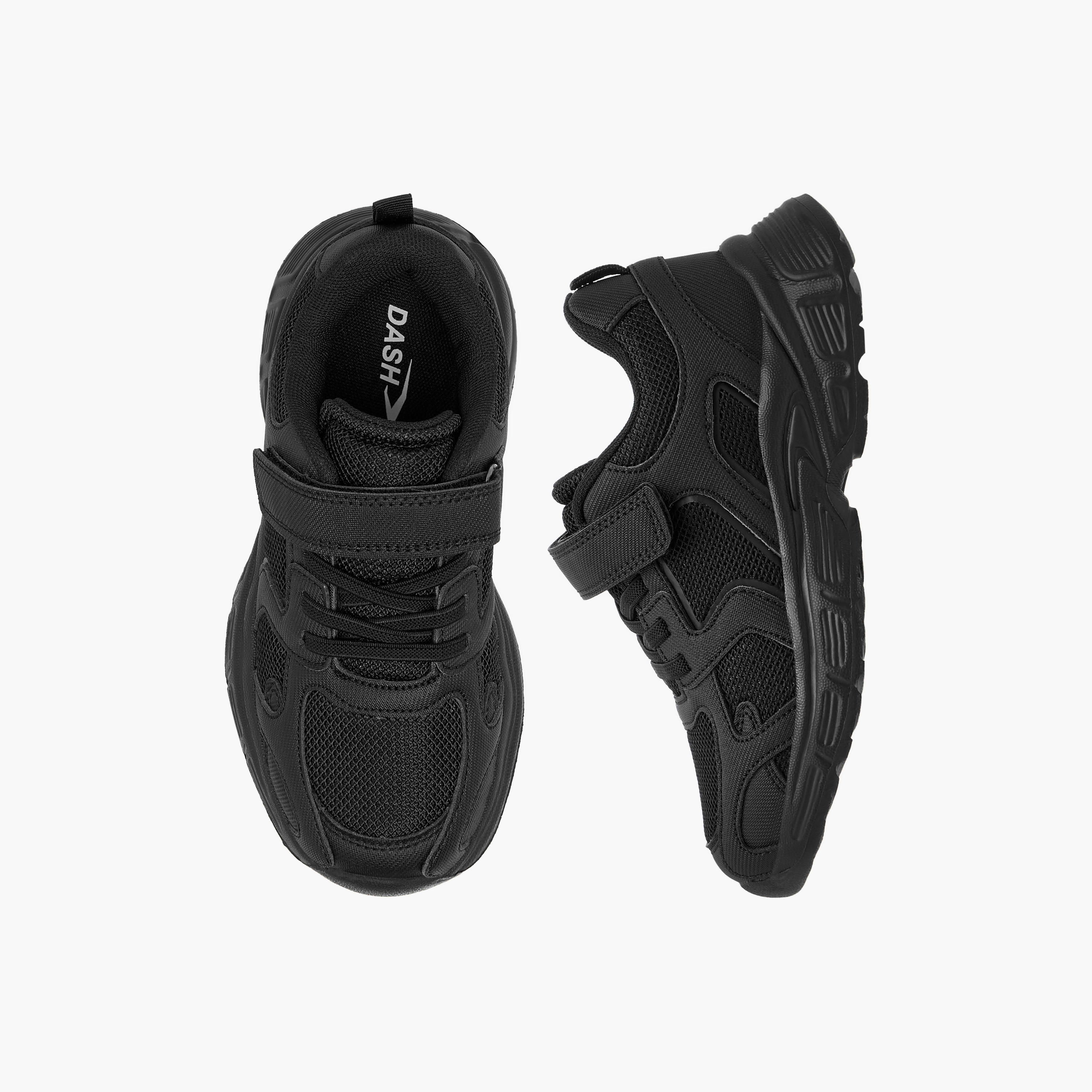 Dash Panelled School Shoes with Hook and Loop Closure-boys-shoes-schoolshoes-image-1