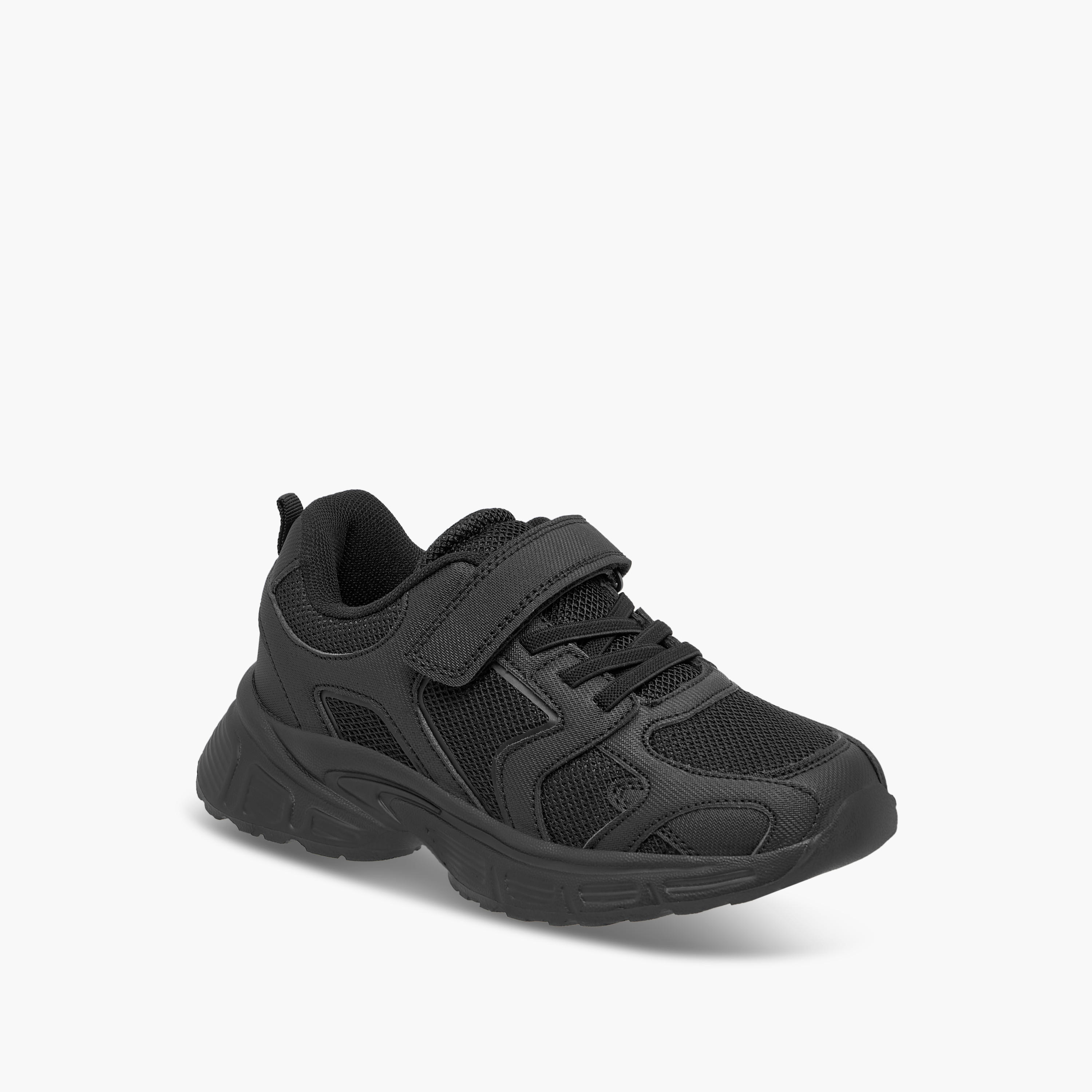 Dash Panelled School Shoes with Hook and Loop Closure-boys-shoes-schoolshoes-image-2