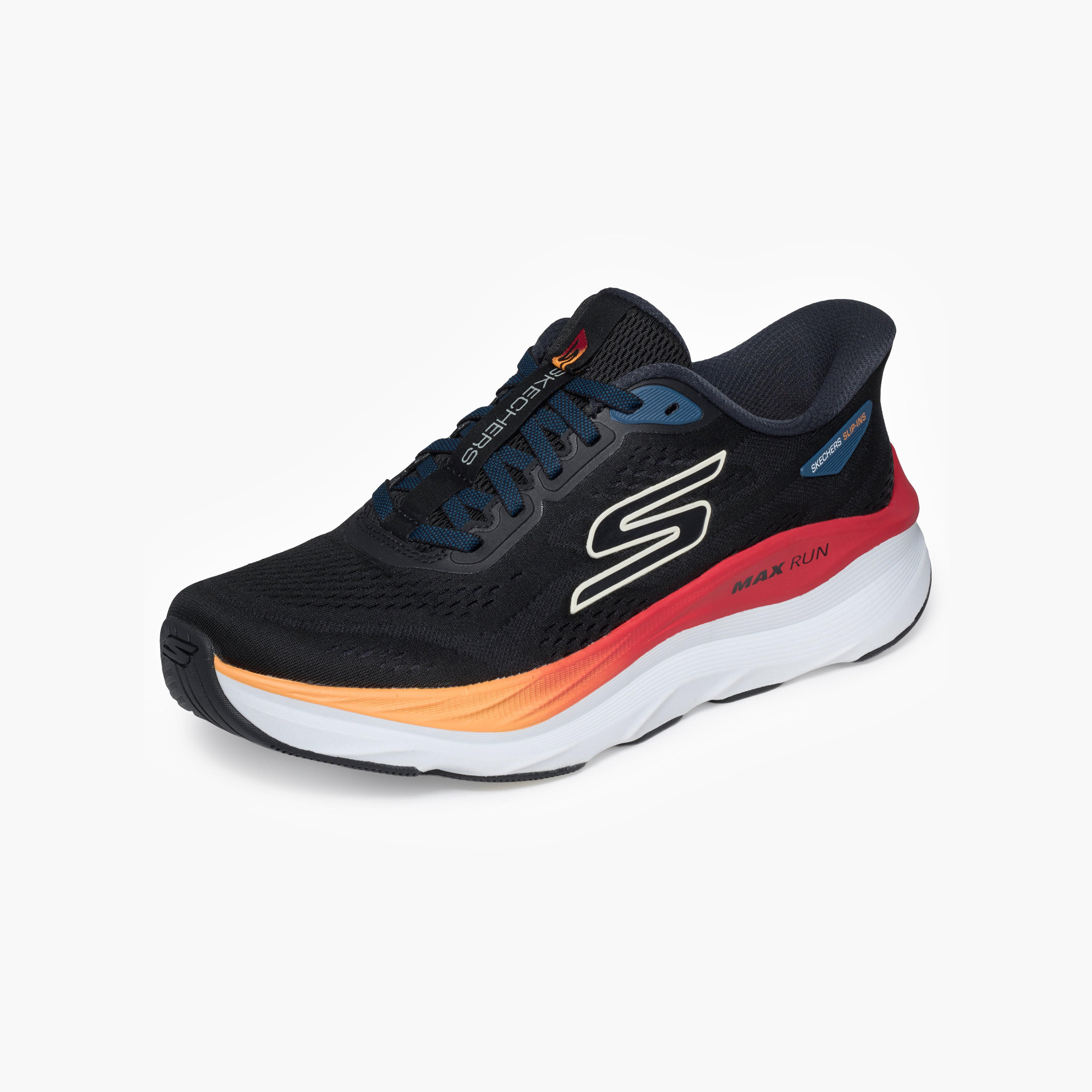 Skechers Men MAX RUN Logo Print Slip-On Running Shoes-men-shoes-sneakers-image-3