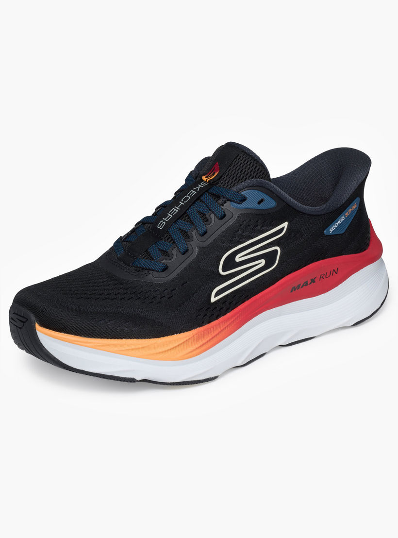 Skechers Men MAX RUN Logo Print Slip-On Running Shoes-men-shoes-sneakers-image-3