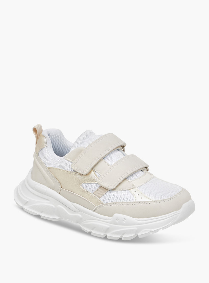Little Missy Panelled Sneakers with Hook and Loop Closure-girls-shoes-sneakers-image-2