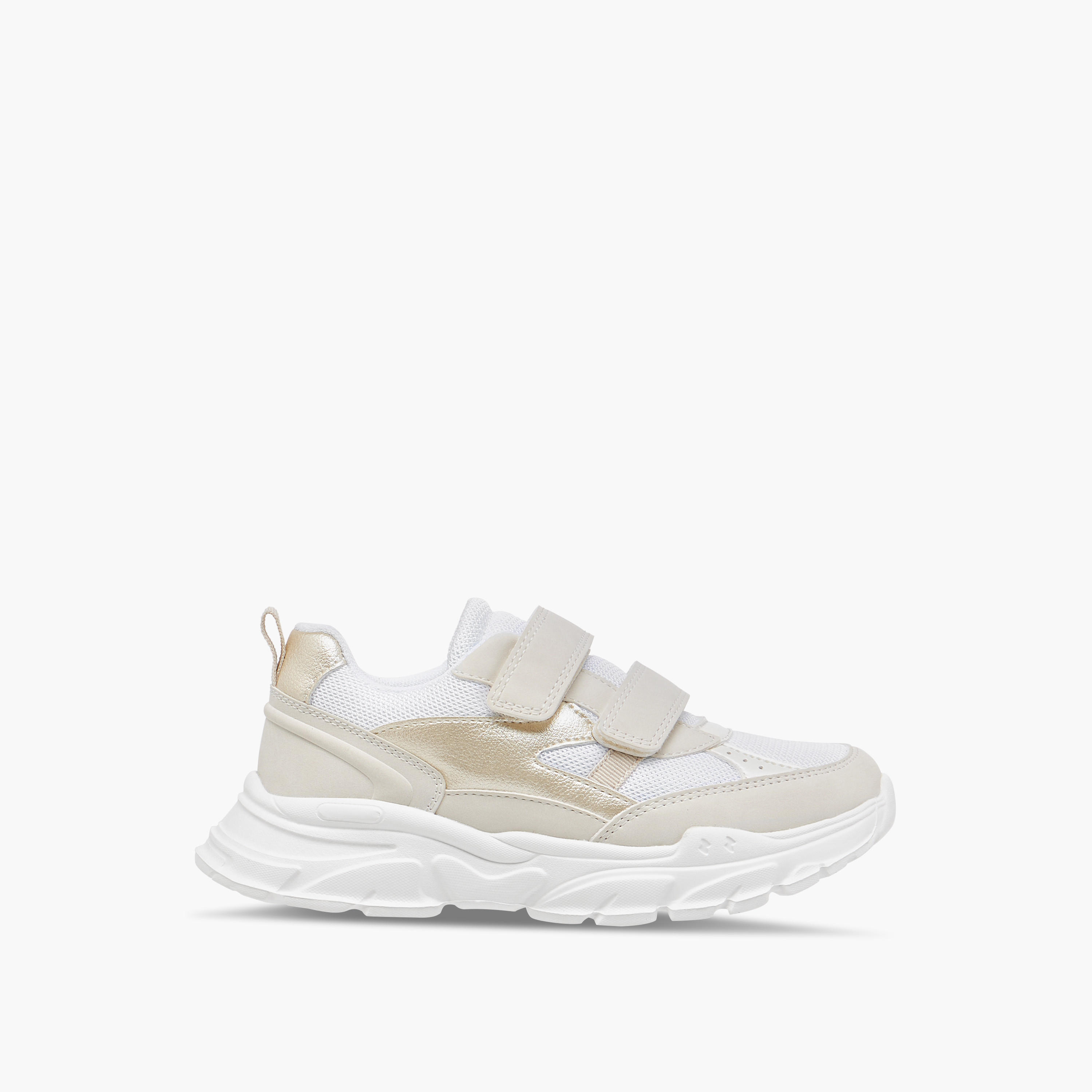 Little Missy Panelled Sneakers with Hook and Loop Closure-girls-shoes-sneakers-image-3