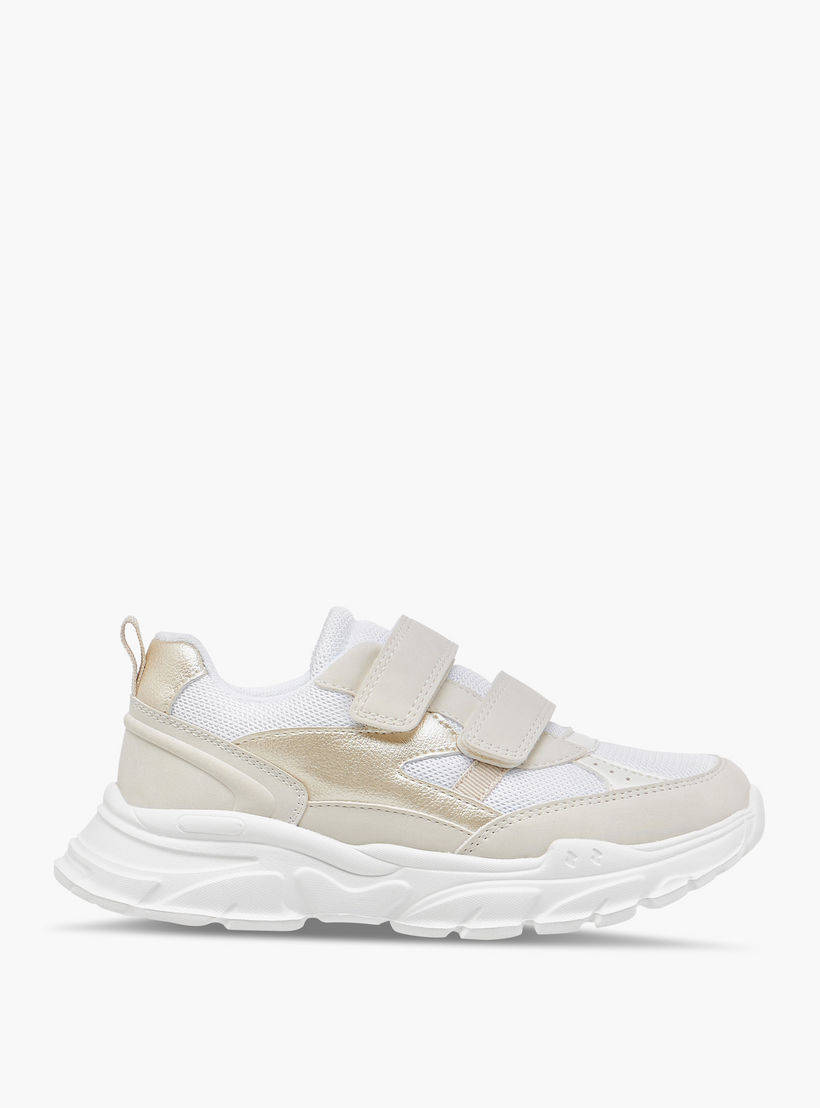 Little Missy Panelled Sneakers with Hook and Loop Closure-girls-shoes-sneakers-image-3