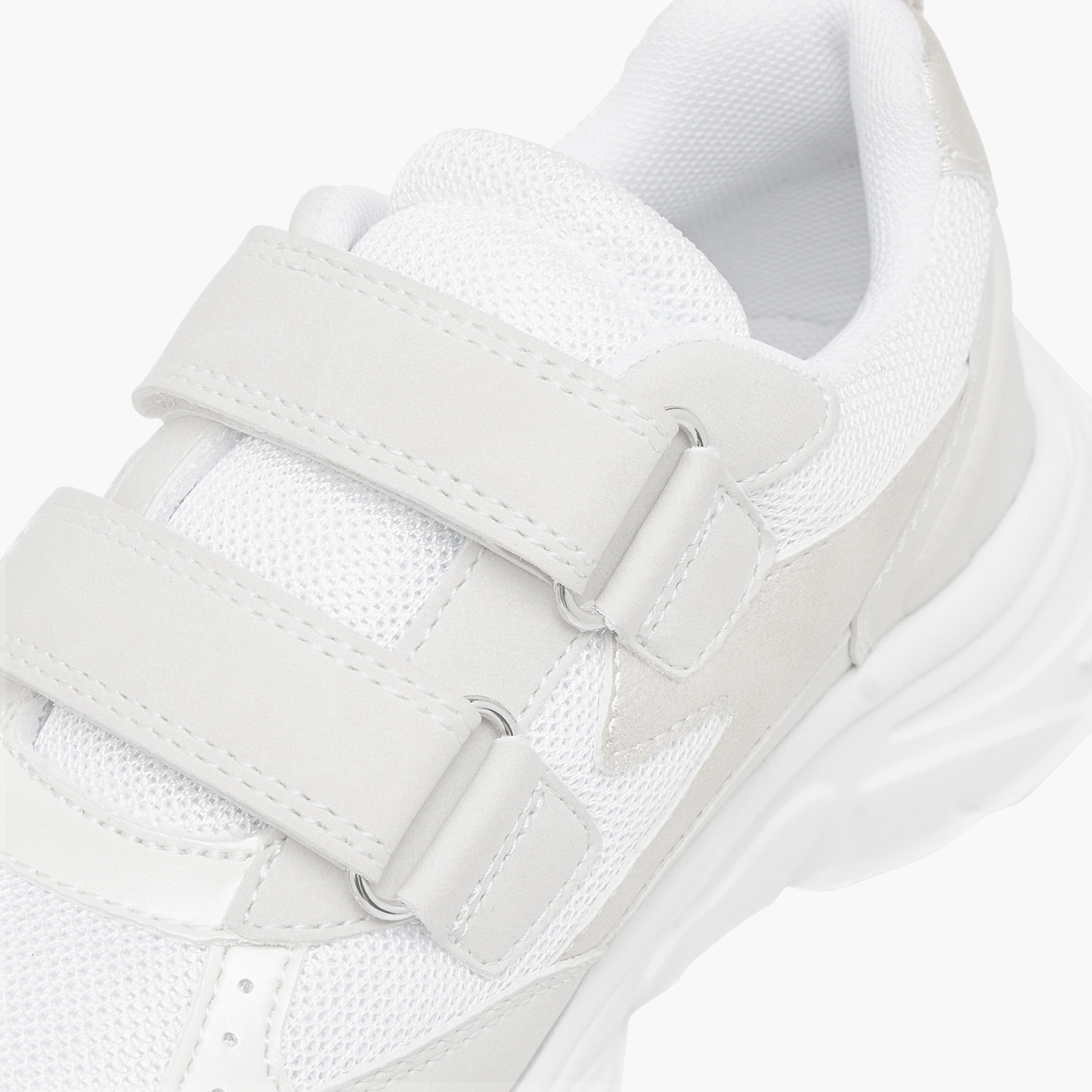 Little Missy Panelled Sneakers with Hook and Loop Closure-girls-shoes-sneakers-image-4