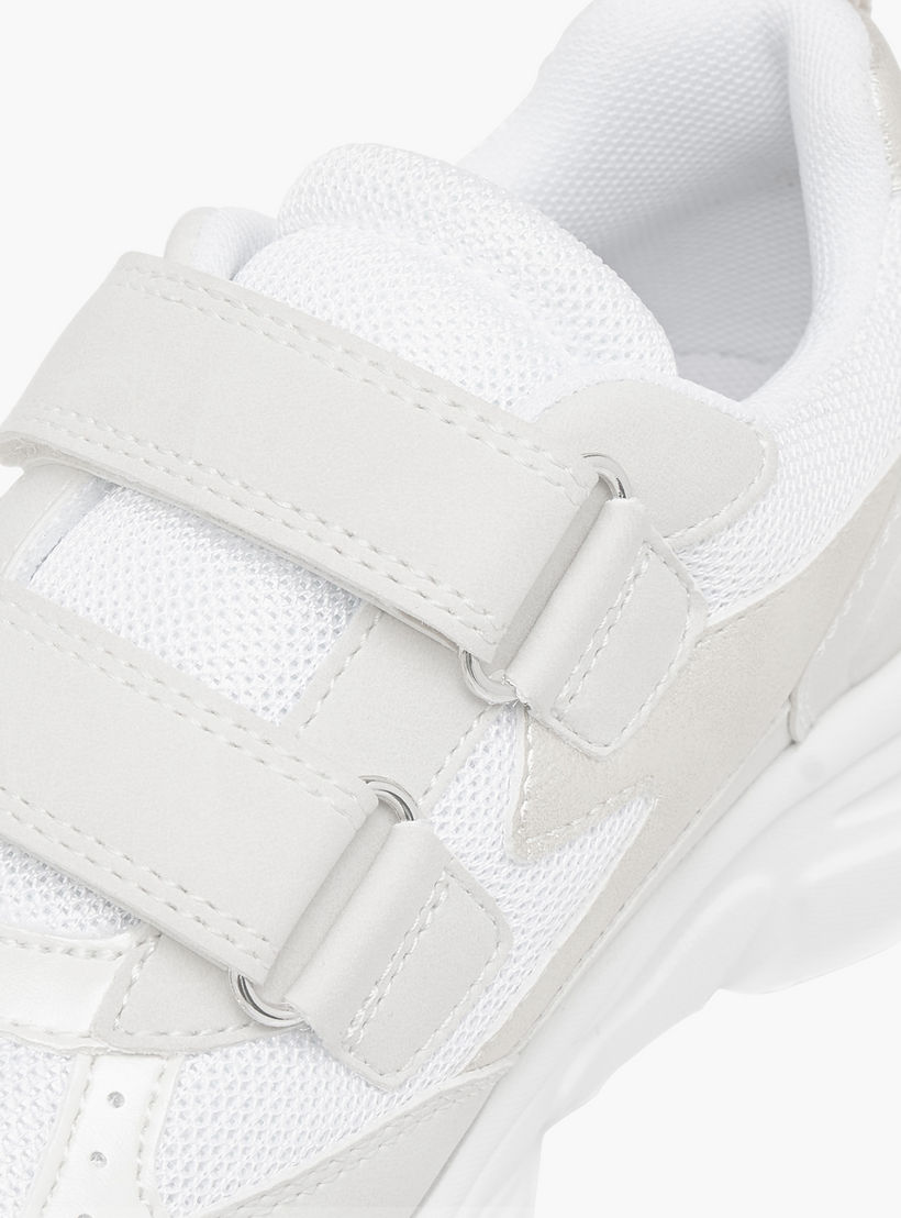 Little Missy Panelled Sneakers with Hook and Loop Closure-girls-shoes-sneakers-image-4