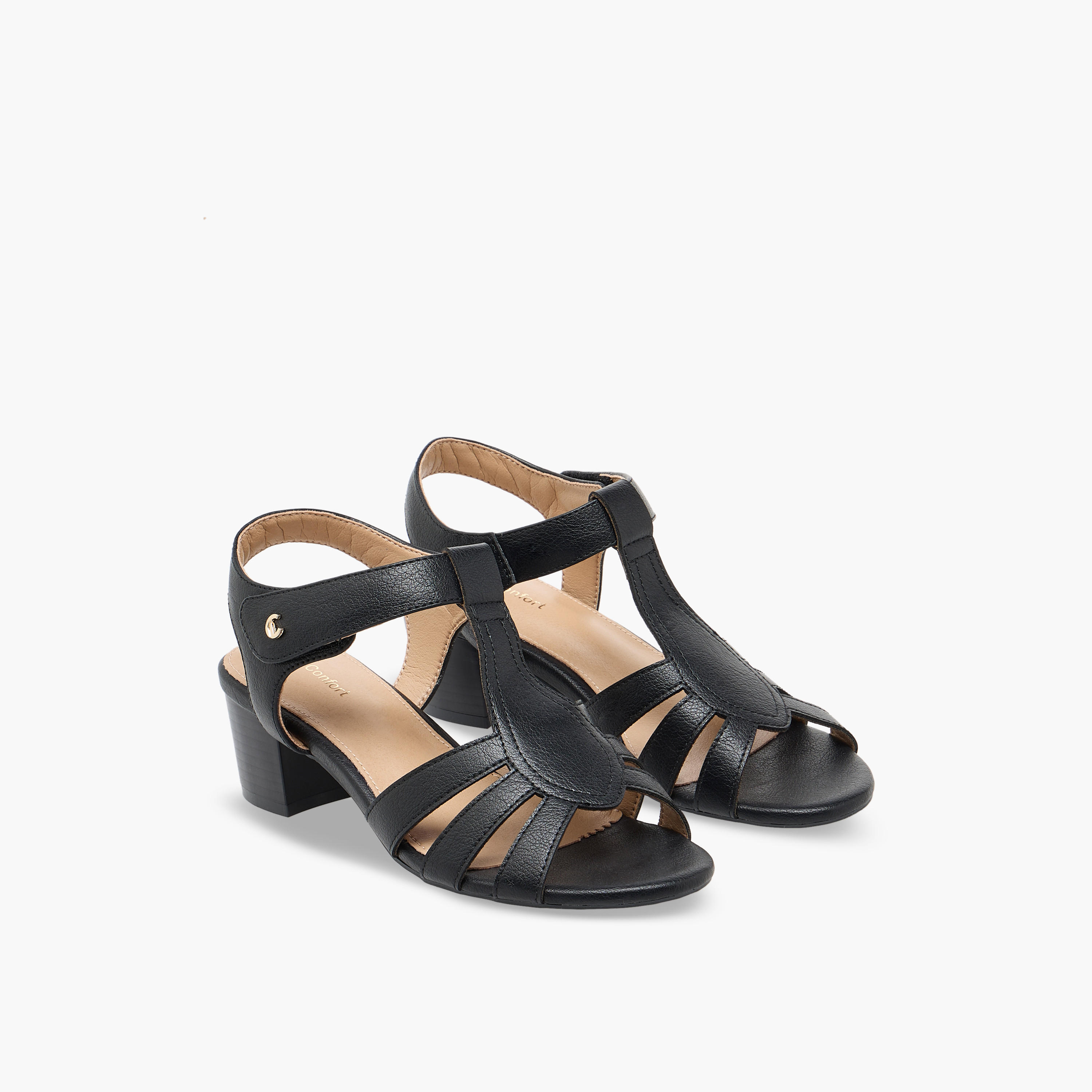 Le Confort Women Block Heel Strap Sandals-women-shoes-sandals-heeled-image-1