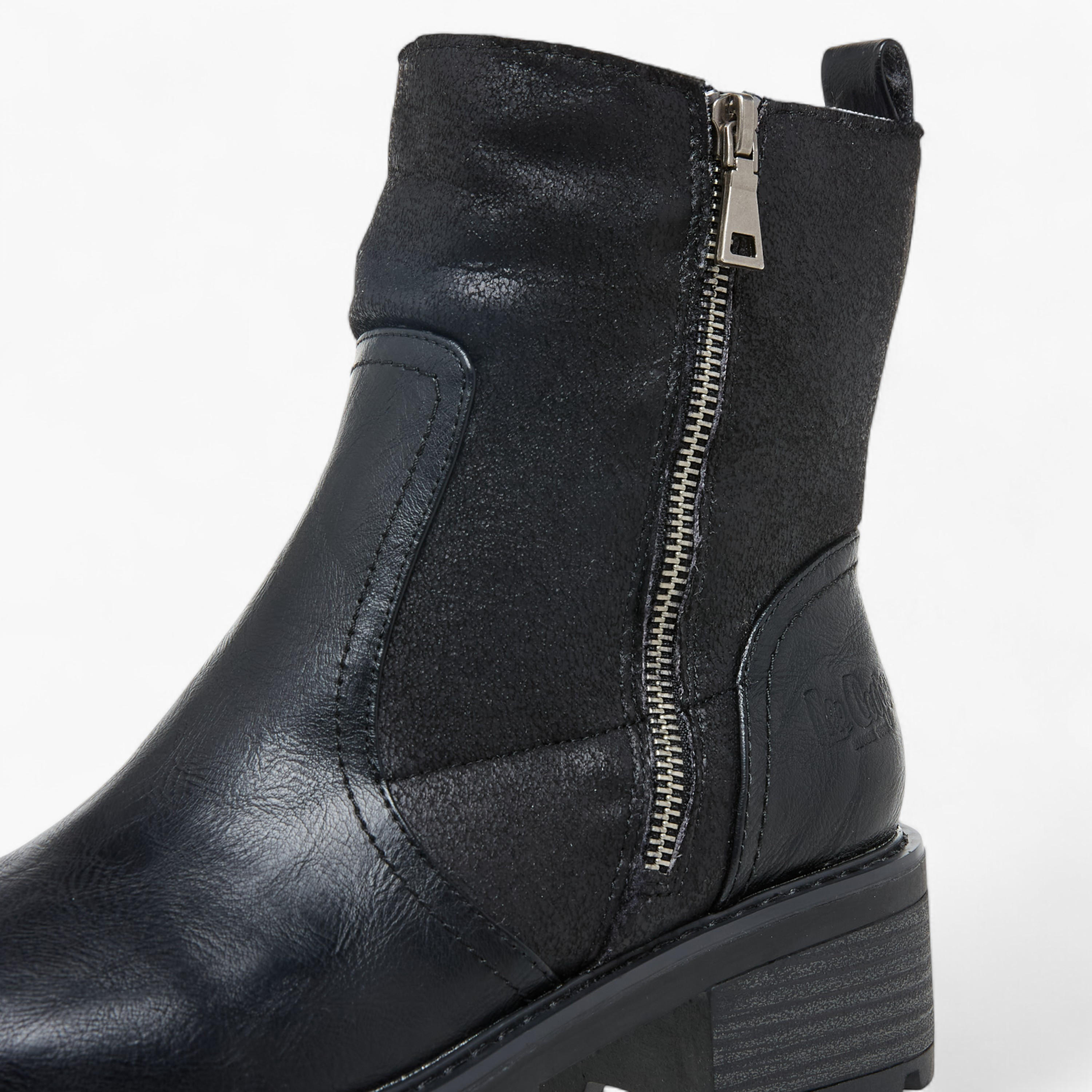 Lee Cooper Women's Solid Block Heel Boots with Zip Closure-women-shoes-boots-image-4