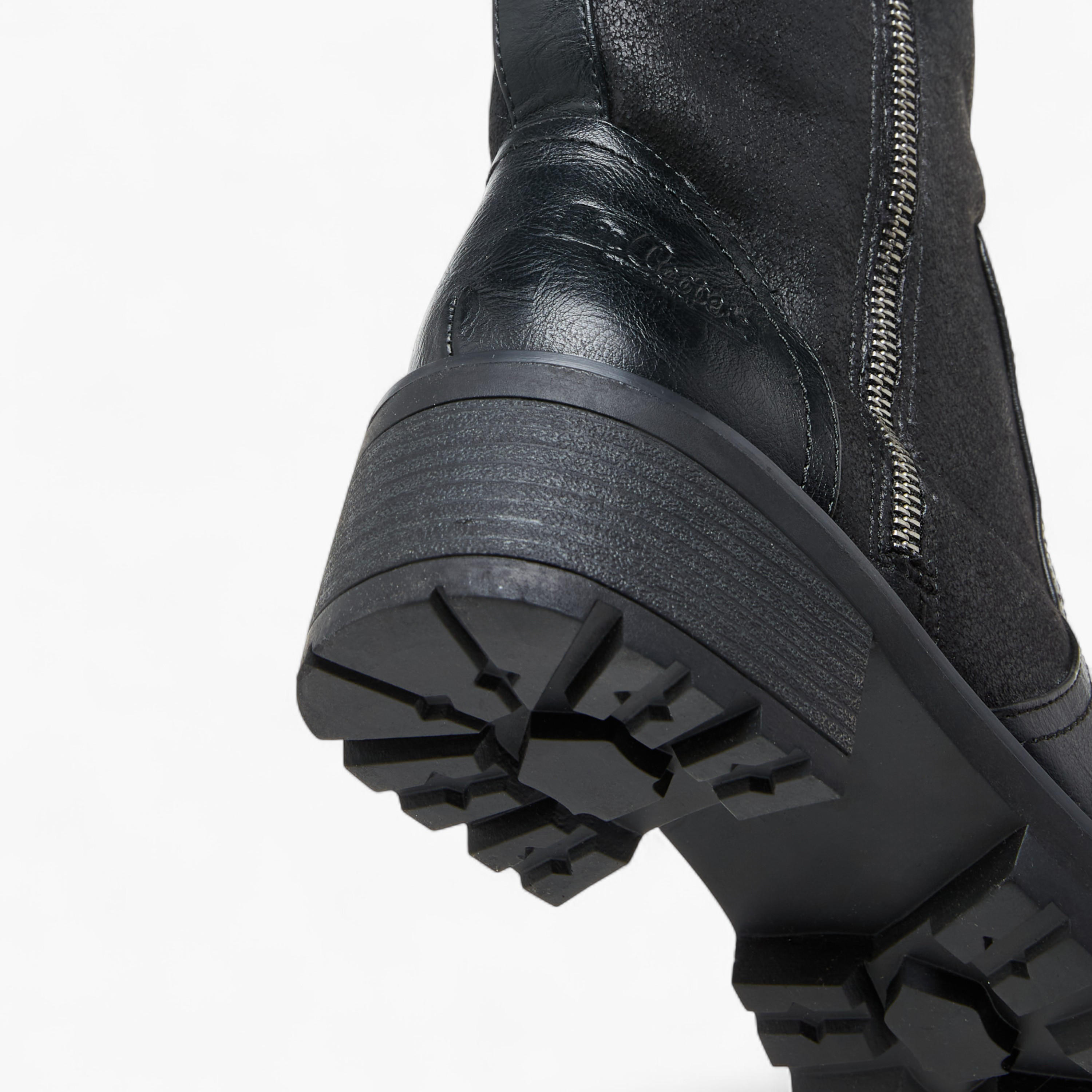 Lee Cooper Women's Solid Block Heel Boots with Zip Closure-women-shoes-boots-image-5