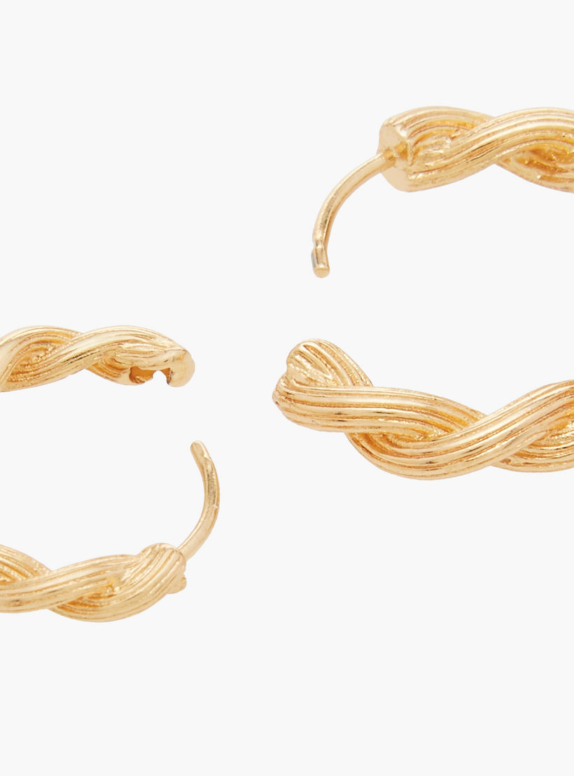 Flora Bella Twisted Hoop Earrings with Latch Back Closure - Set of 2-women-watchesandjewellery-jewellery-earrings-image-4