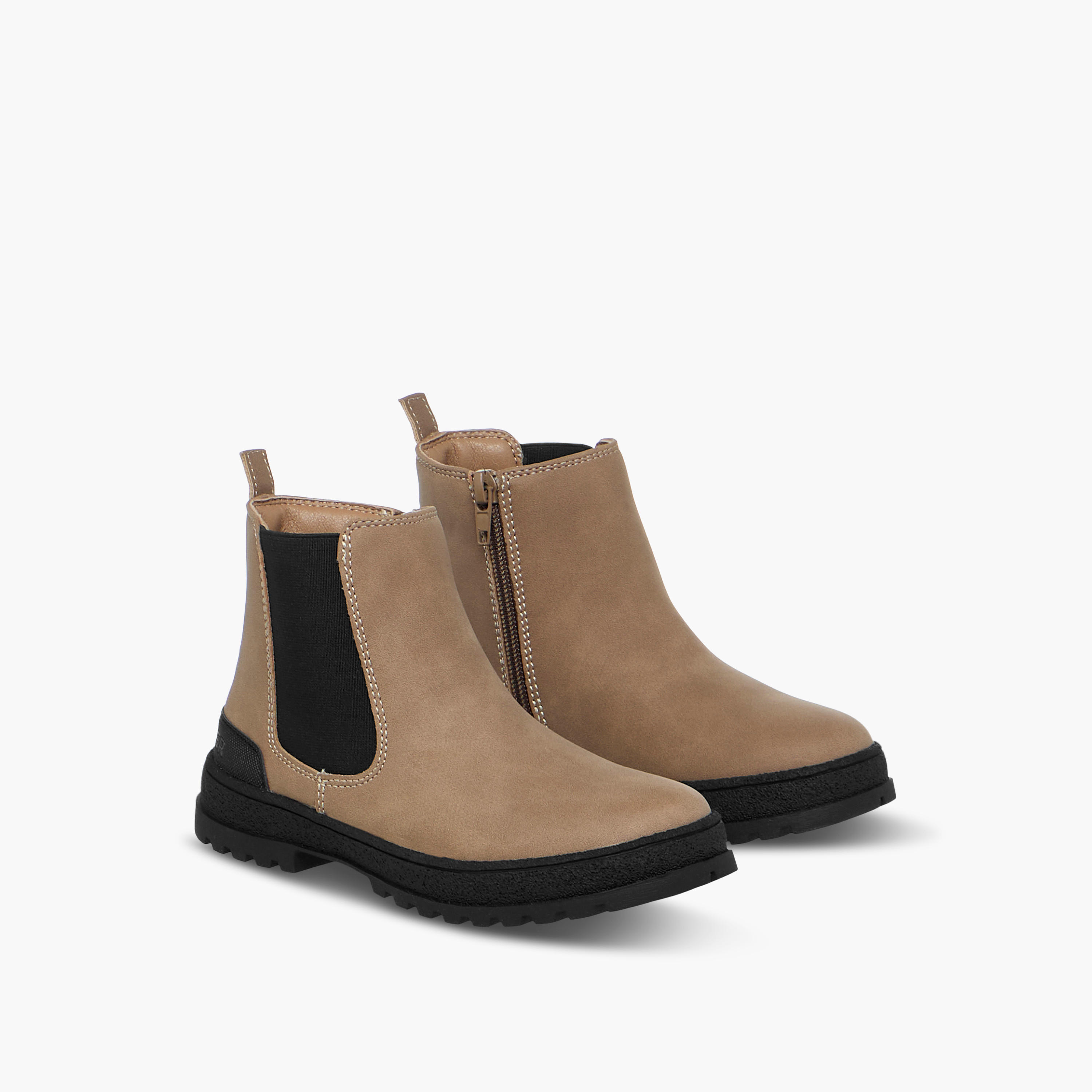 بوت بطول الكاحل سادة بسحاب إغلاق للأولاد من لي كوبر-boys-shoes-boots-image-1