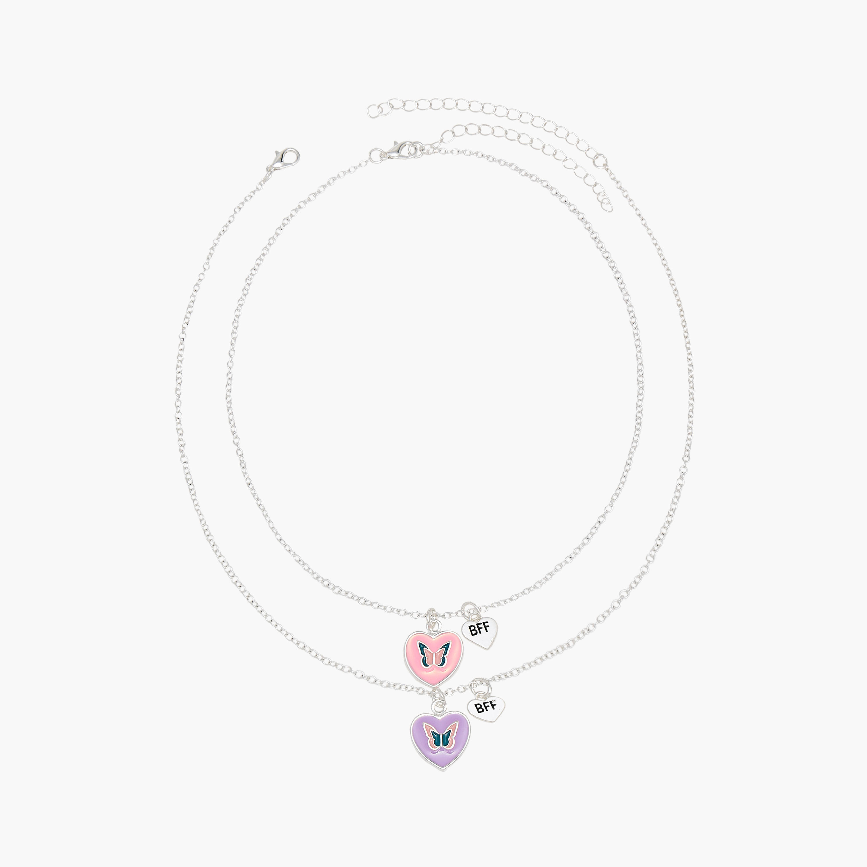 Flora Bella Butterfly Pendant Necklace with Lobster Clasp Closure - Set of 2-girls-accessories-jewellery-image-1