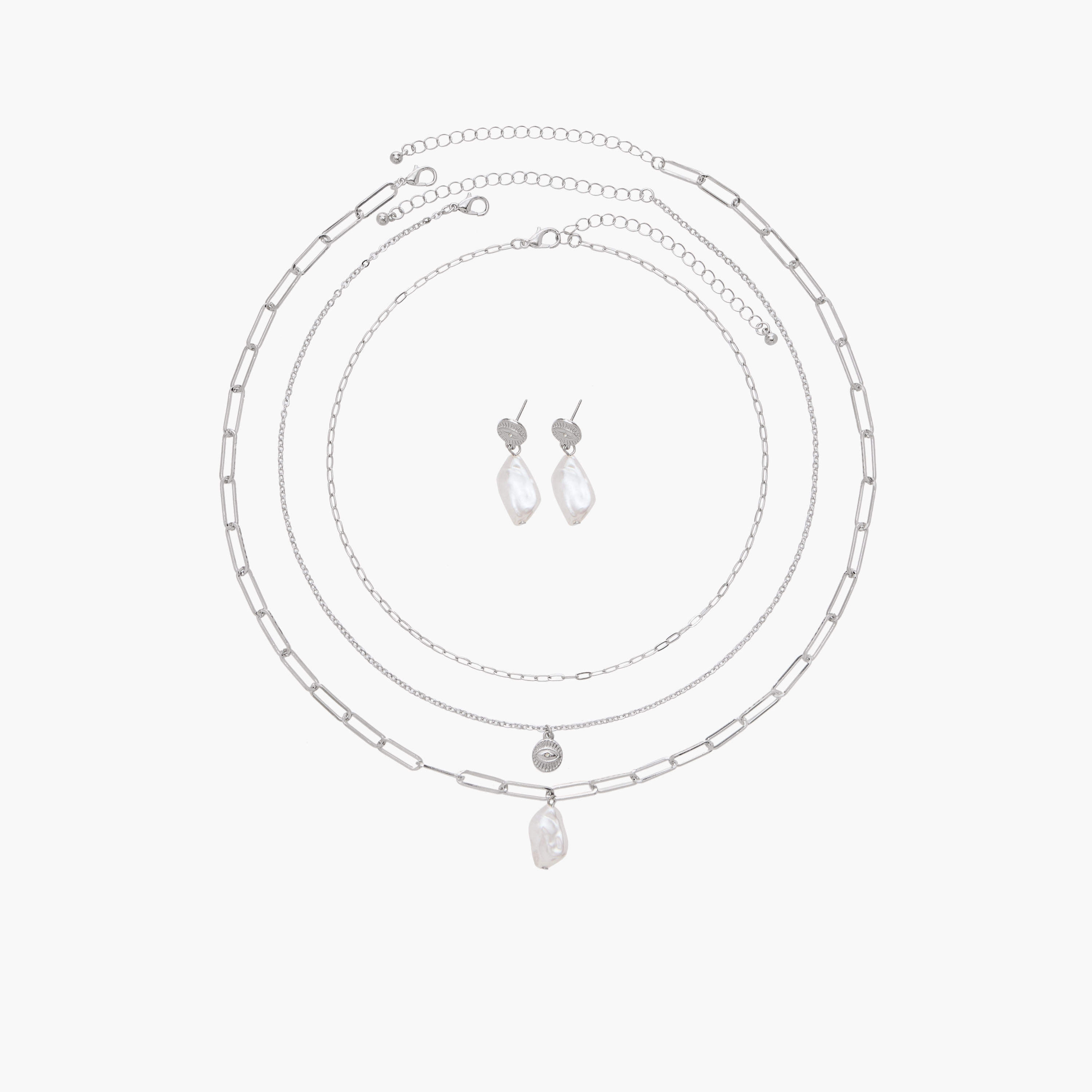 طقم عقد وحلقان متنوعة 4 قطع من فلورا بيلا-women-watchesandjewellery-jewellery-jewellerysets-image-1