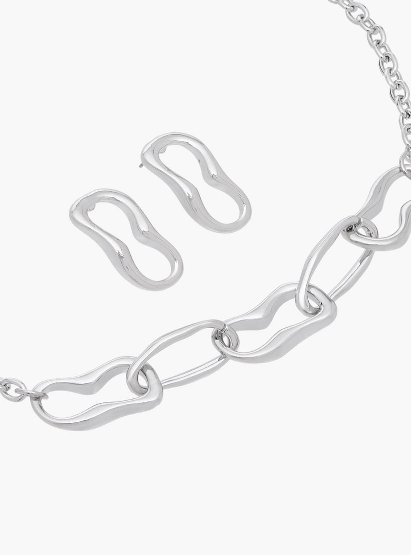 Flora Bella Chain Link Necklace and Earrings Set-women-watchesandjewellery-jewellery-jewellerysets-image-3